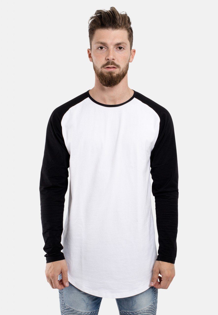 Baseball T-Shirt Schwarz Weiß Blackskies Medium Longshirt T-Shirt