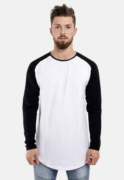 Blackskies T-Shirt Baseball Longshirt T-Shirt Weiß Schwarz Medium