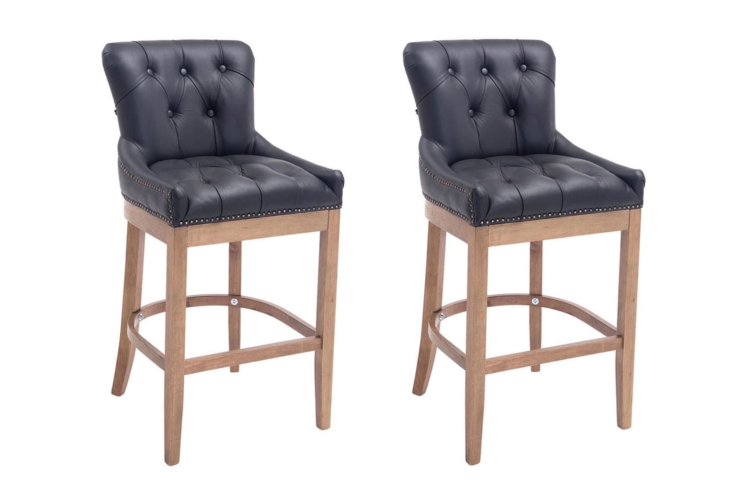 CLP Barhocker Lakewood Echtleder (2er Set, 2 St., 2er), gepolstert