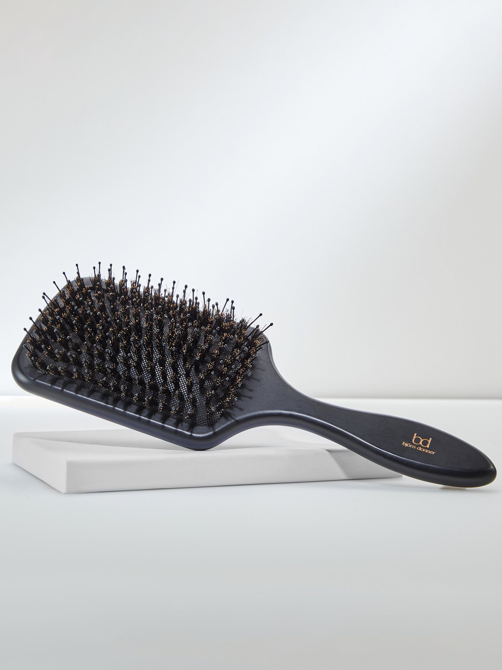 Björn Donner Haarbürste "Paddle Brush", Nylonstiften Glanz im Wildschweinborsten benoppten Haar & mit für mehr