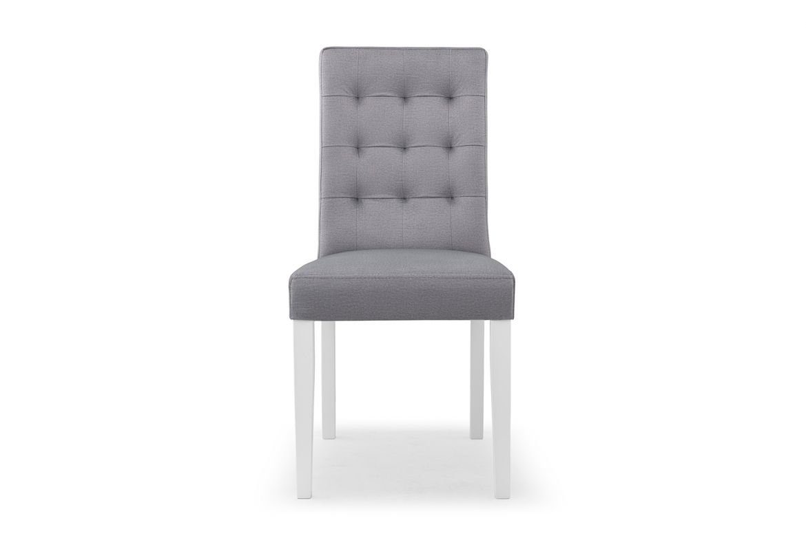 JVmoebel Stuhl, Stühle Polsterstuhl Lehnstuhl Design Esszimmerstuhl Grau Sessel Chesterfield Stuhl