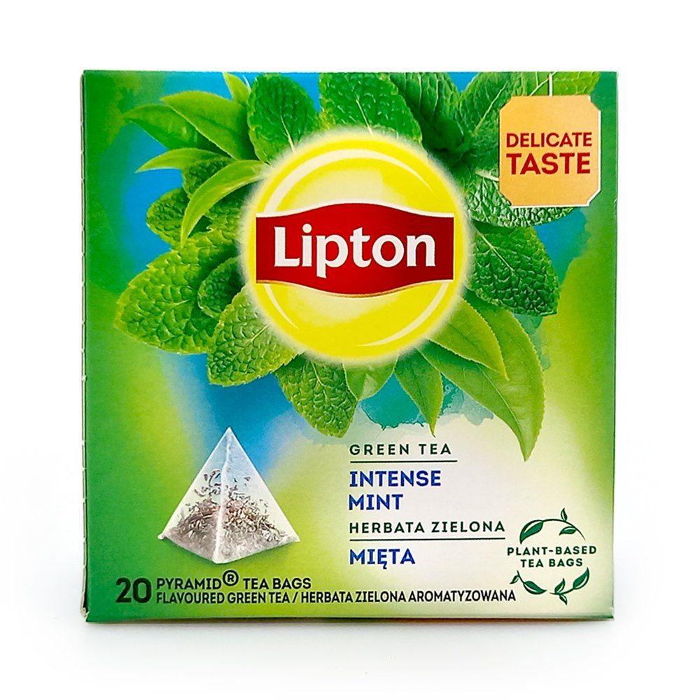 Unilever Teekanne Lipton Grüner Tee Intense Minze, 20er Pack