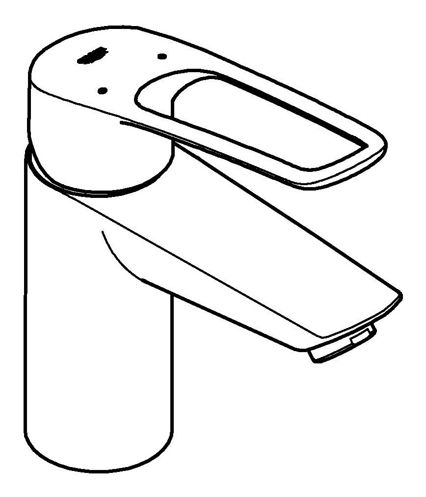 Grohe Waschtischarmatur Eurosmart Einhand offener Hebel mit Push-open-Ablaufgarnitur S-Size