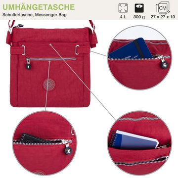 compagno Henkeltasche, Sportive Umhänge-Tasche 3-Fächer mit viel Stauraum City-Tasche Bag Reise Urlaub Kuriertasche