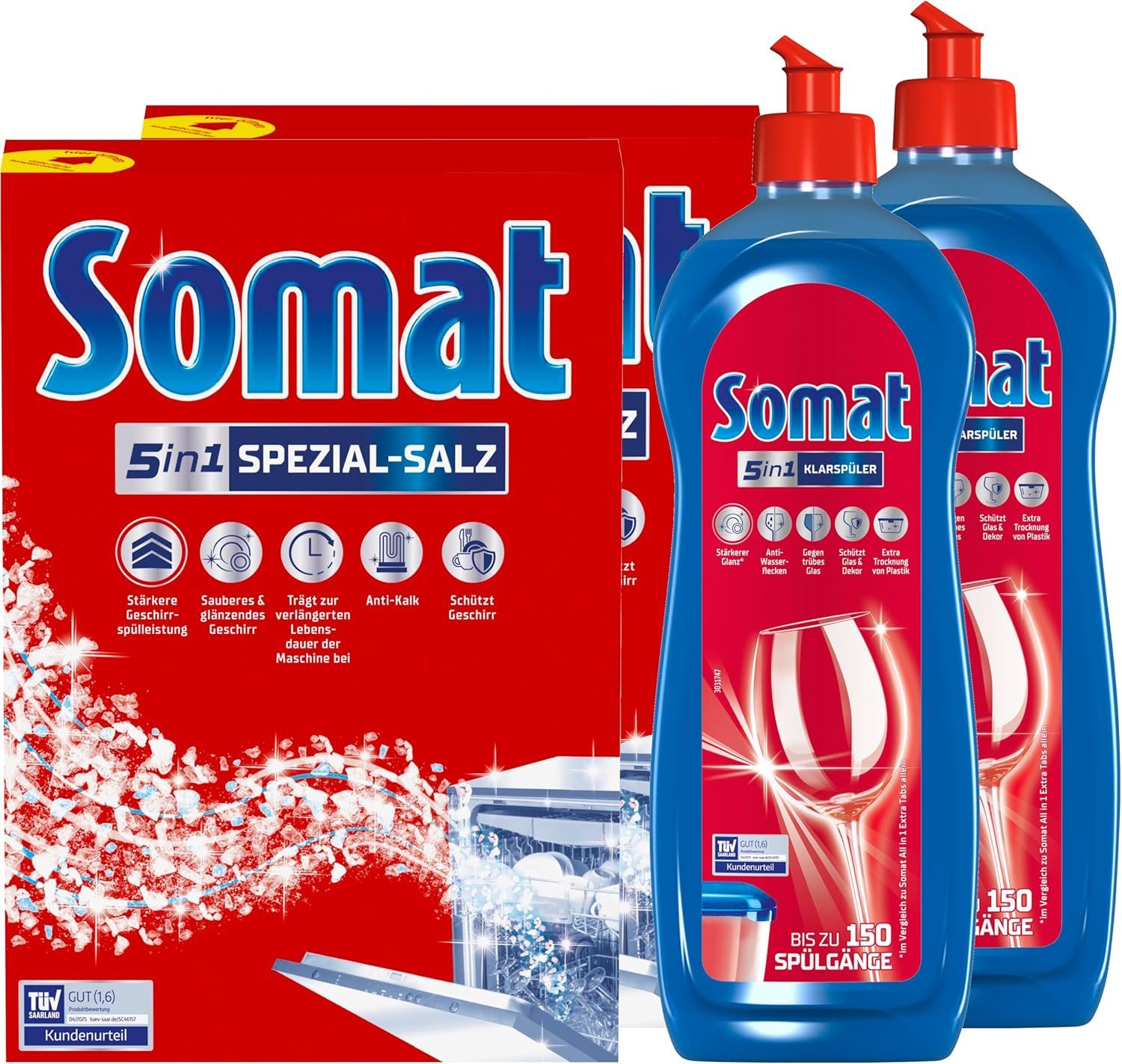 Somat Somat Spülmaschinenpflegeset 2 x Spezial-Salz & Ополаскиватель Соль для посудомоечной машины