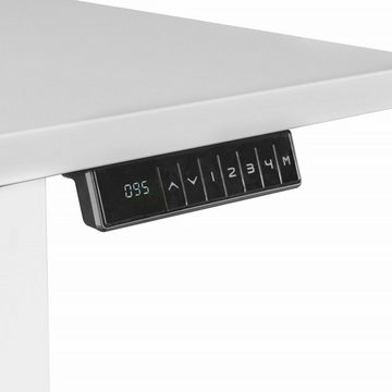 furnicato Schreibtisch elektrisch höhenverstellbares Tischgestell weiß Gestell mit Memory Funktion