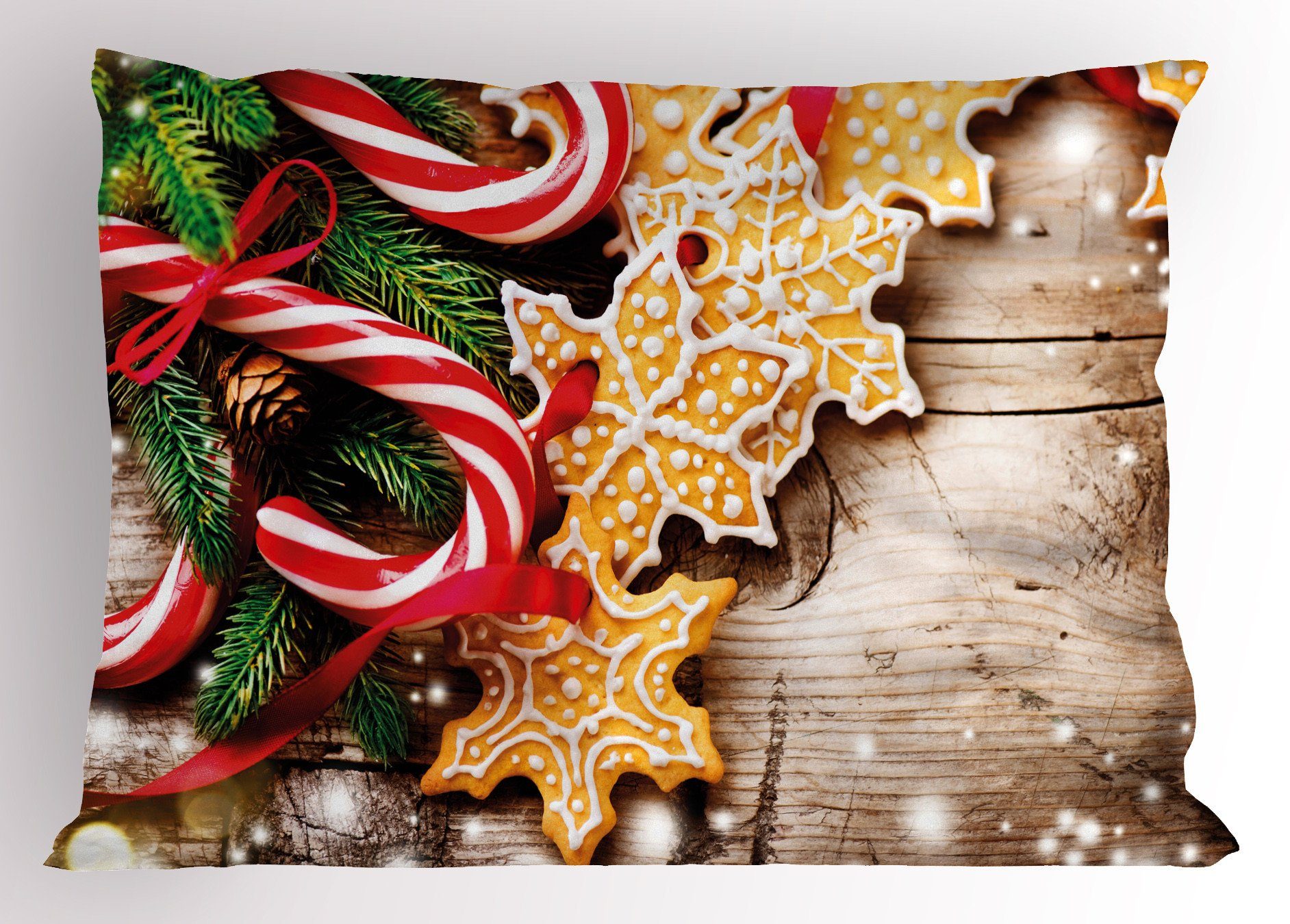 Dekorativer Canes Kissenbezug, Candy Gedruckter Size Weihnachten Abakuhaus (1 Cookies King Standard Kissenbezüge Stück),