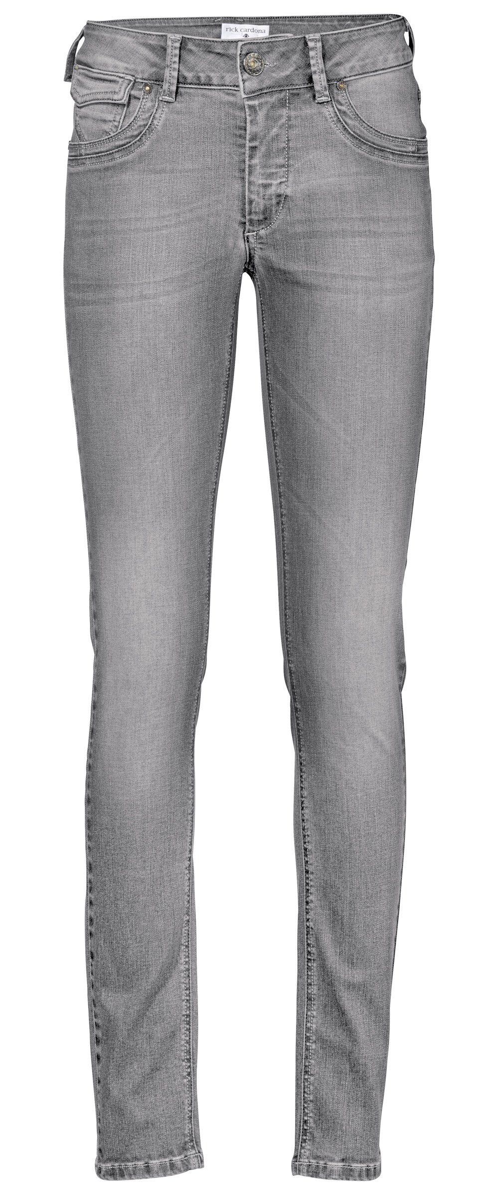 heine Bequeme Jeans Bauchweg-Jeans leicht vertieft Individuelle Used-Effekte – Bild 3 von 5