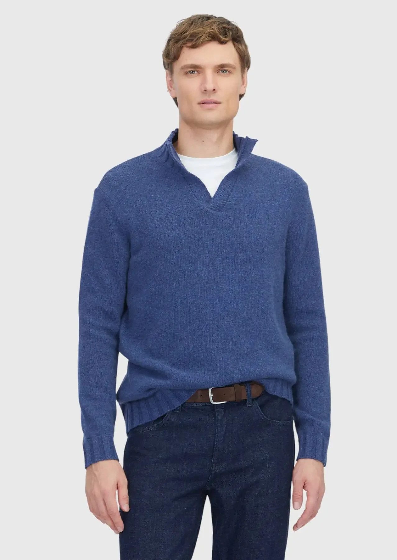 RAMSEY Longpullover Indigo Strickwaren Sweatshirt
