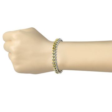BUNGSA Goldarmband Armband massiv zweifarbig aus Edelstahl Herren (1 Armband)