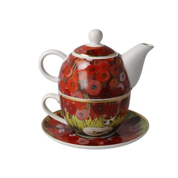 Goebel Teekanne Tea for one, 0.35 l, (Stück, 1 Teekanne mit 1 Tasse und Unterteller), Teekanne Teetasse mit Unterteller