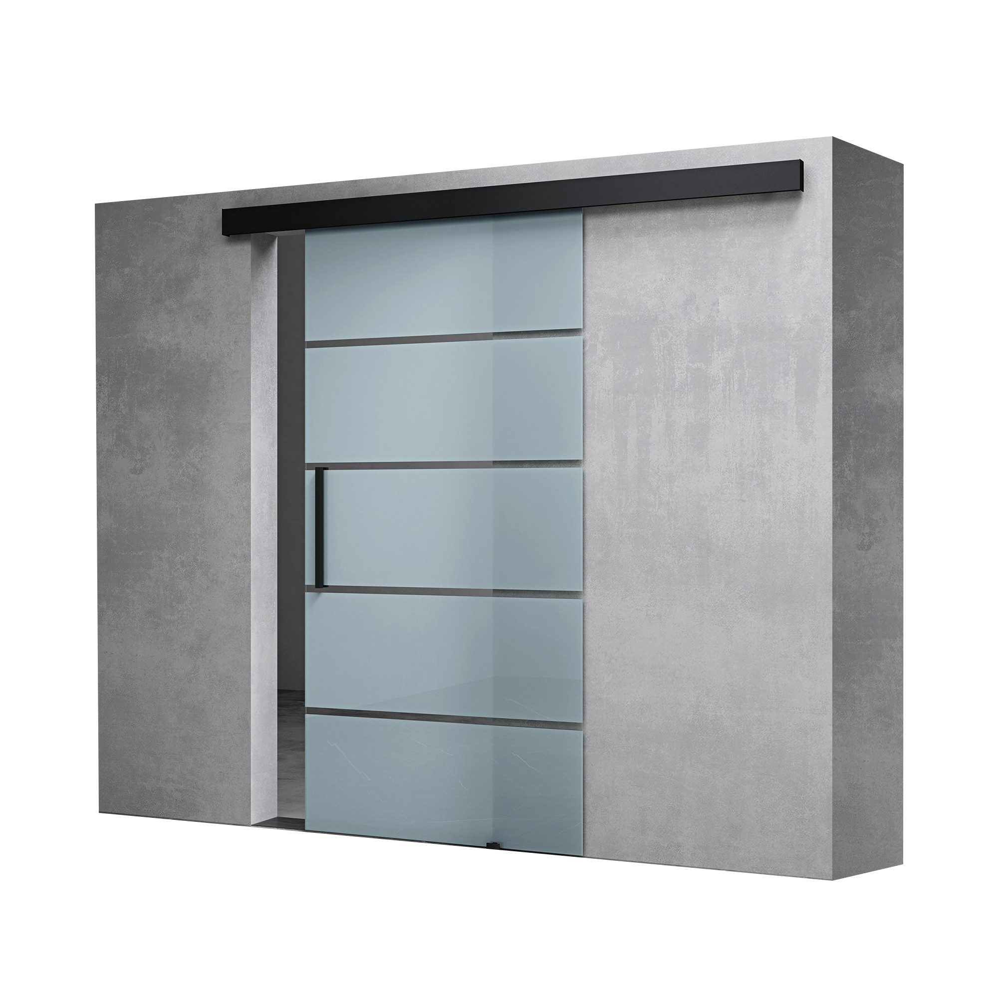 Mai & Mai Glasschiebetür komplettset Teilsatiniert Selbsteinzug 15mm Wandab günstig online kaufen