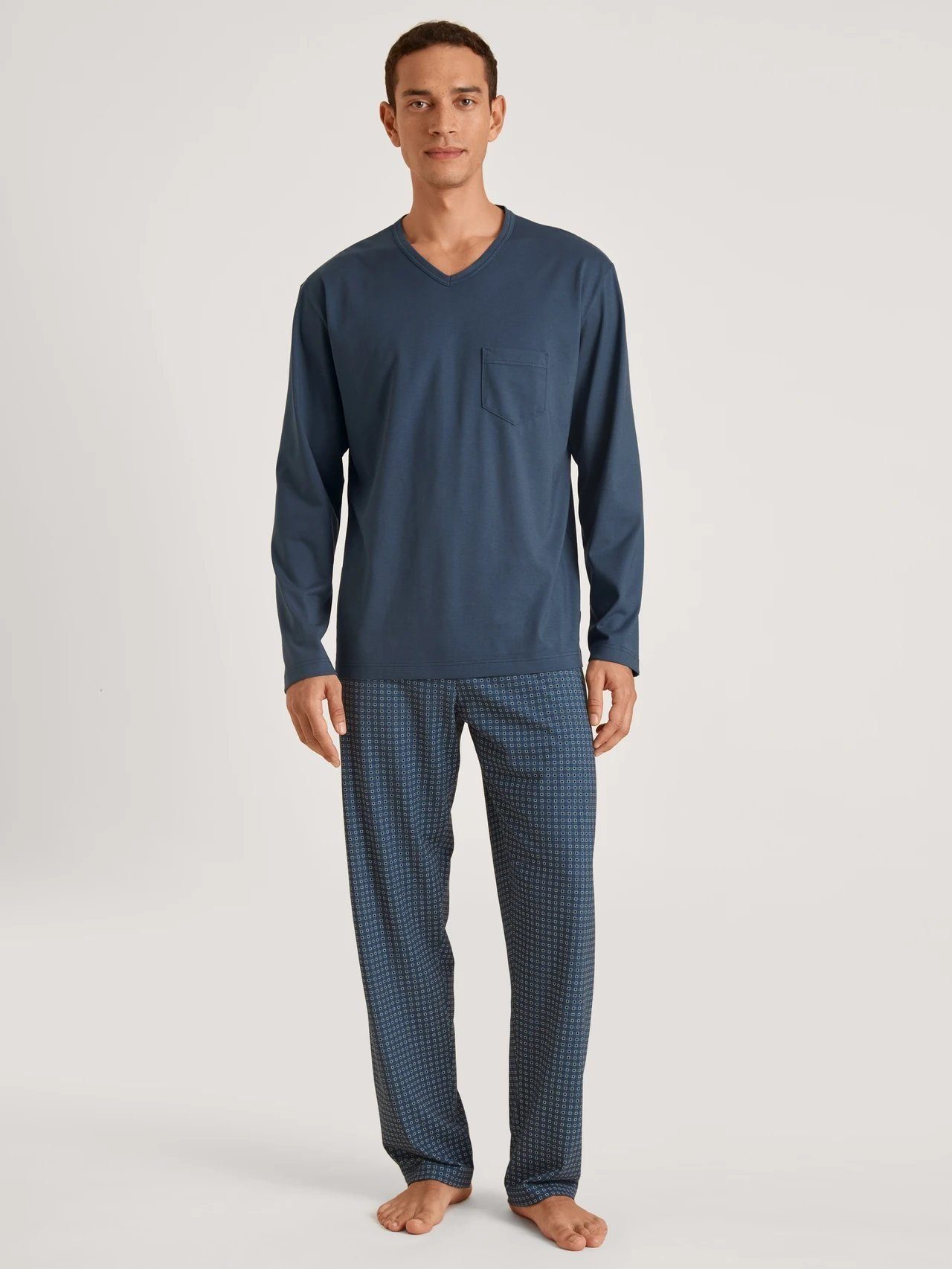 43388 Herren (1 Pyjama tlg., Calida CALIDA saragossa Pyjama 1 blue 1 Stück, Stück)