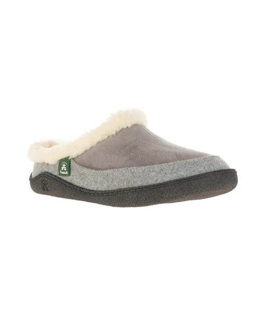 Nutmeg Mikro-Wildleder und Flanell grau Damen Hausschuh
