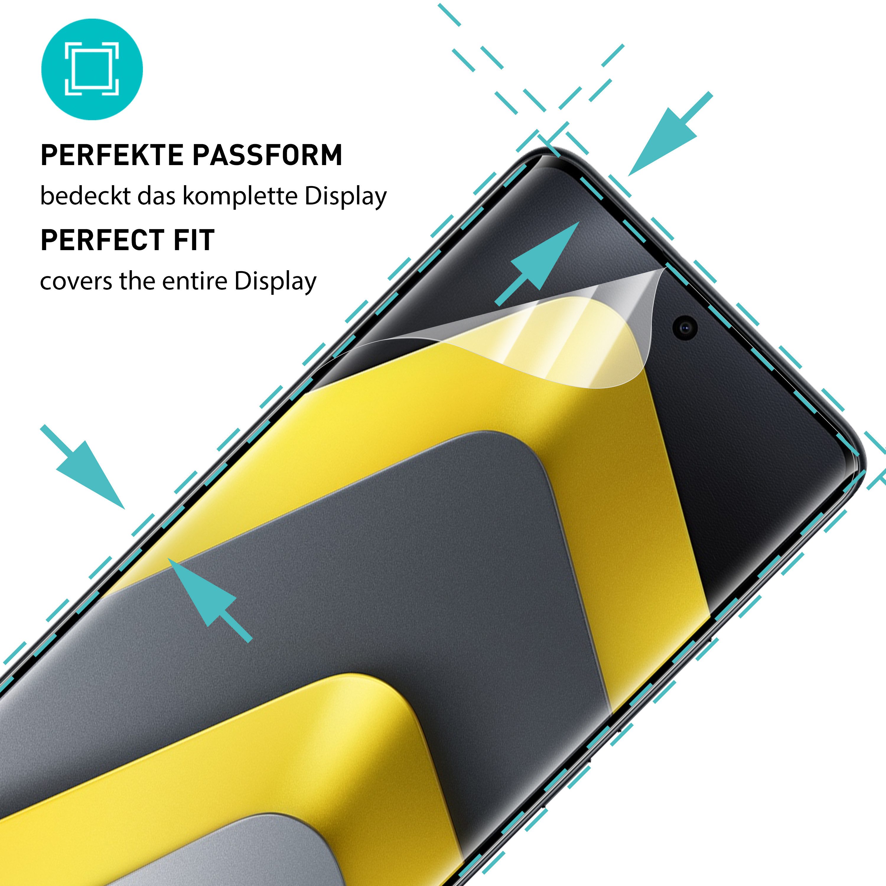 smartect Displayschutzfolie 2X TPU Schutzfolie Klar für Xiaomi Poco M8 5G für Xiaomi Poco M8 5G, Set, 2 Stück, Ultra-klar, Kratzfest, Blasenfrei, Oleophob, Fing – Bild 2 von 5