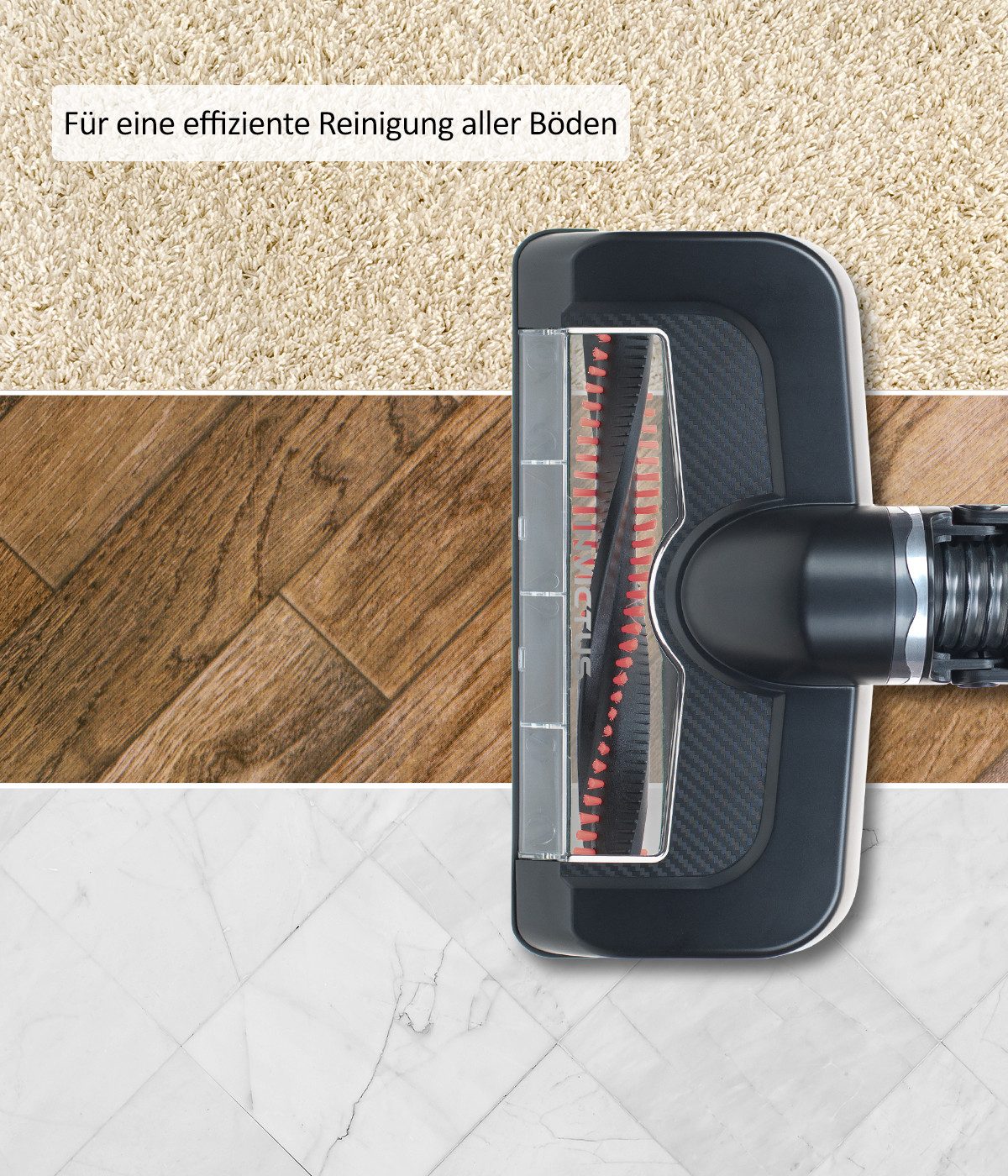 Genius Staubsaugerrohr-Adapter INVICTUS One 3.0e motorisierte Elektro-Bürste, motorisiert, flexibel für Hartboden und Pakett