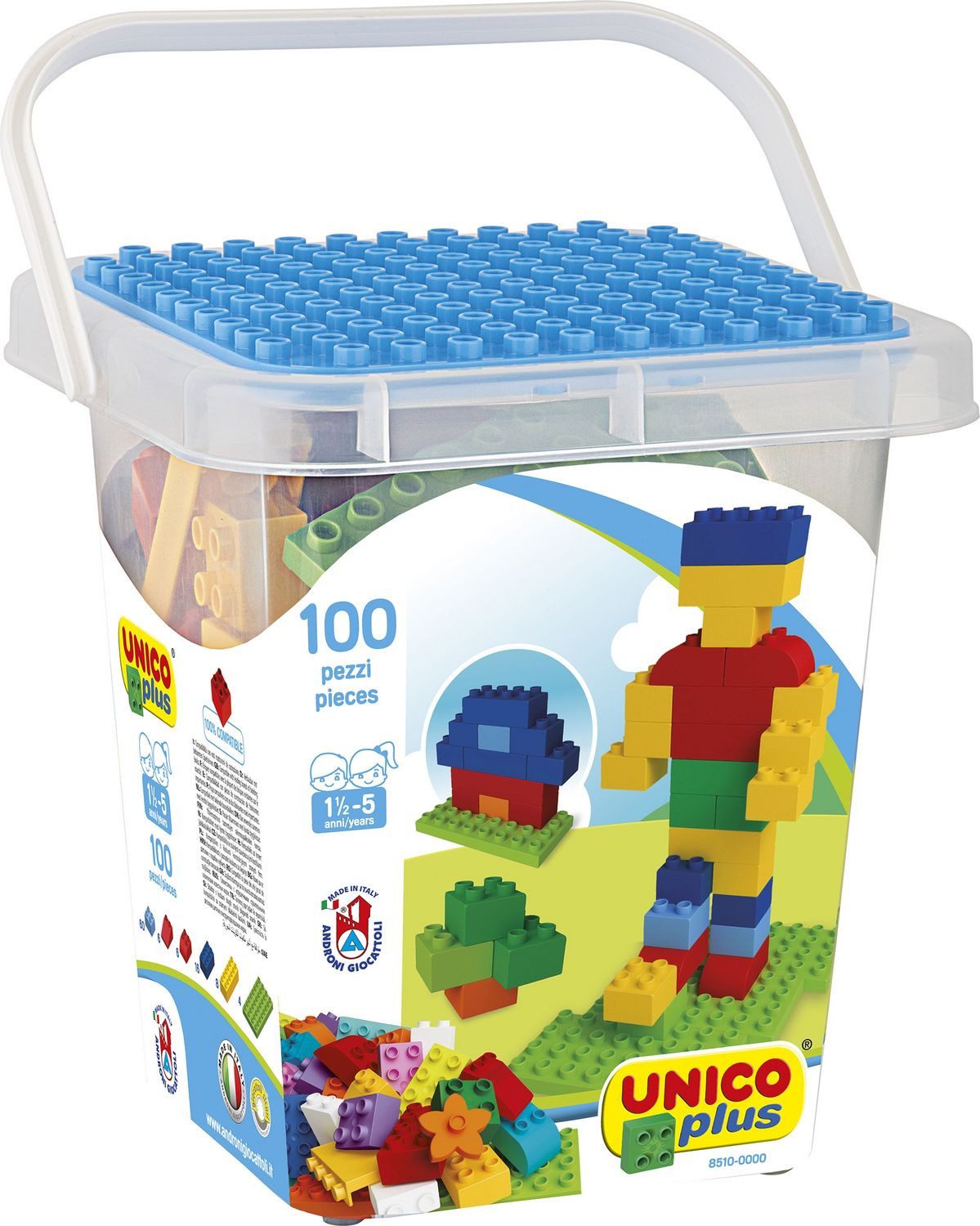 Androni Outdoor-Spielküche Bausteine 100 Teile im Eimer