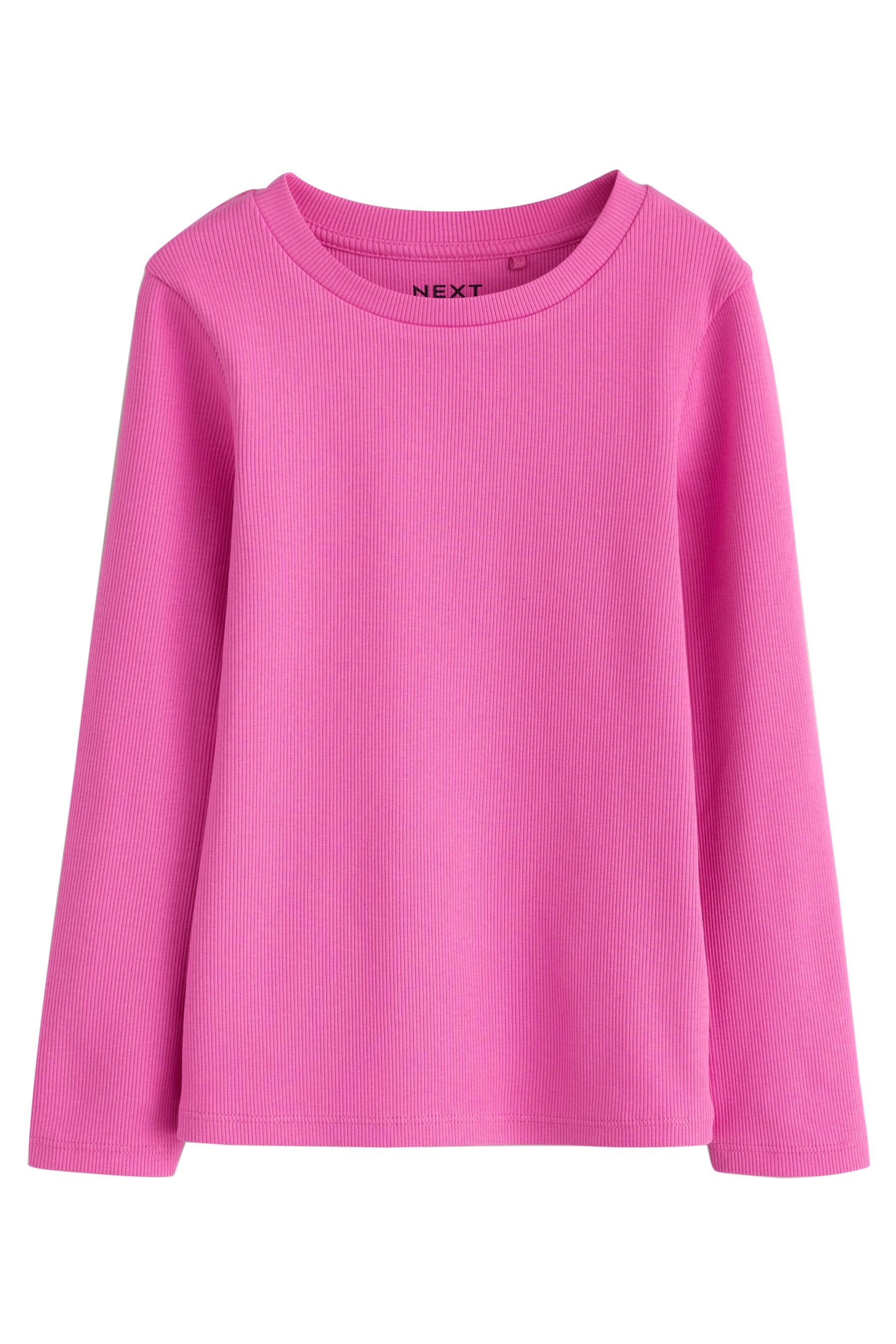 Next Langarmshirt Gerippte Langarm-T-Shirts, 4er-Pack (4-tlg)