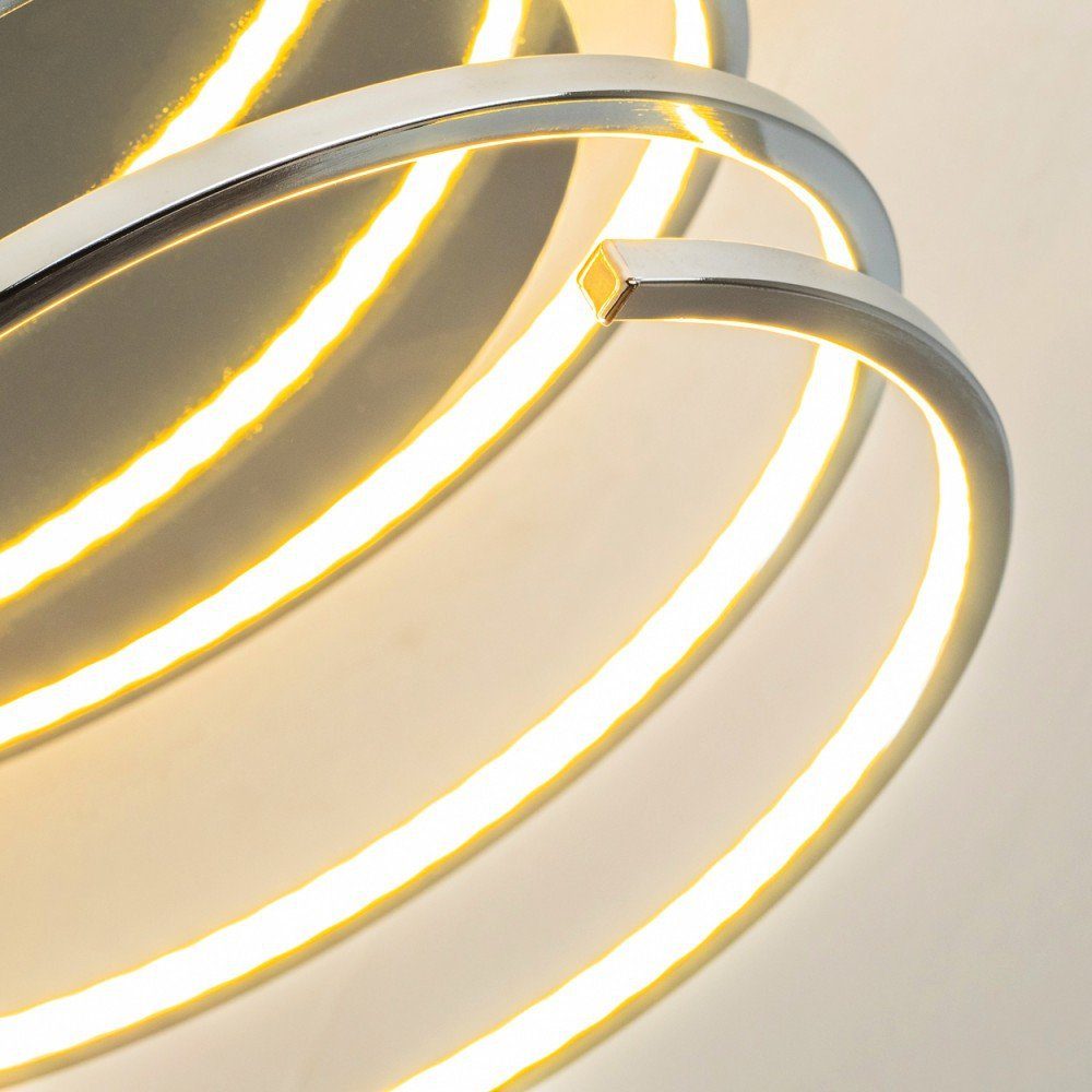 hofstein Deckenleuchte Deckenlampe Höhe Metall LED, aus Lumen, 20cm, Kelvin, in moderne Deckenbeleuchtung energiesparende chrom, 3000 1000 »Guttaia« runde