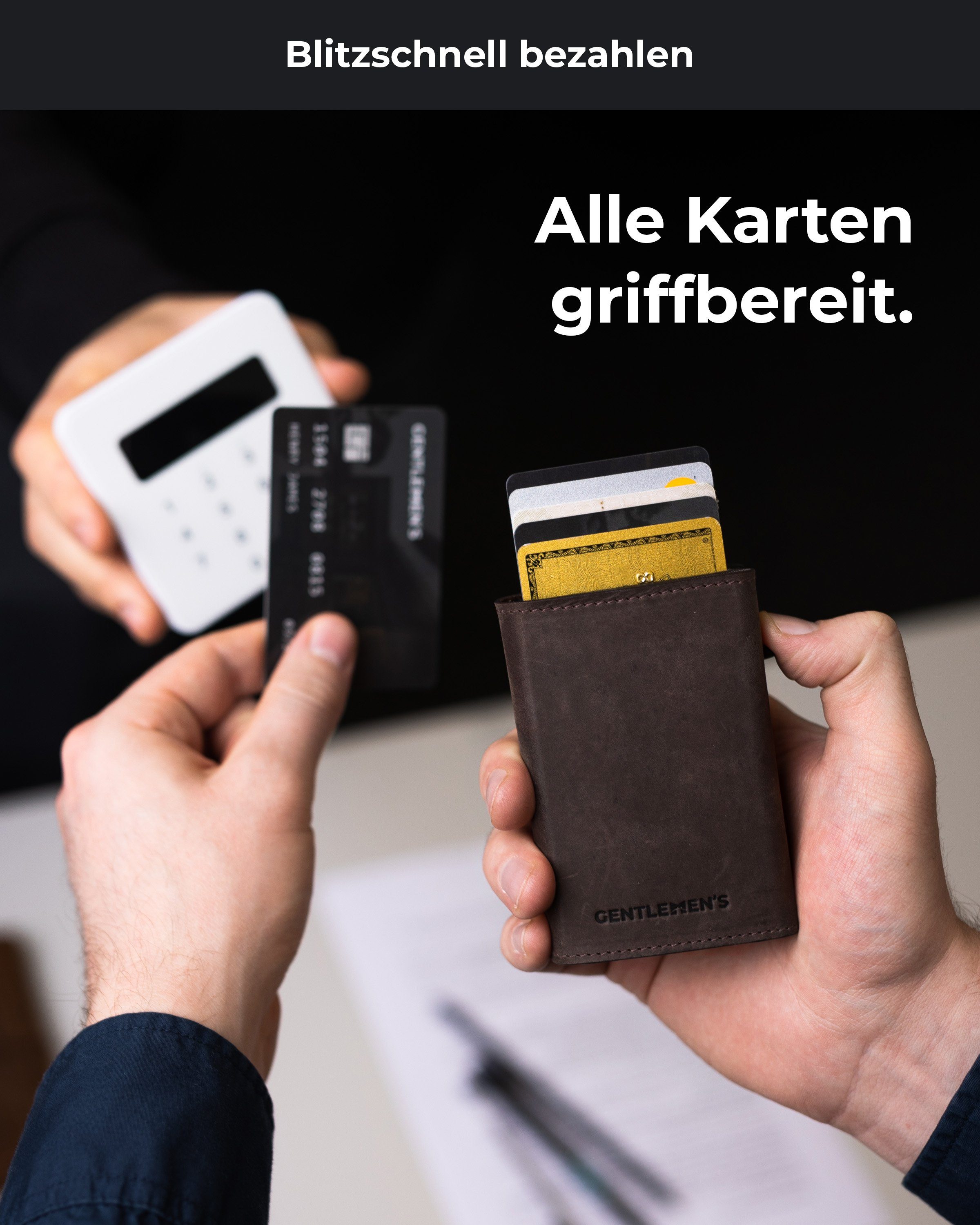 Kreditkartenetui Gentlemen's Cardholder Geldbörse für Smart Geldbeutel Dunkelbraun mit - mit Münzfach Kleiner Herren & Herren Scheinfach RFID-Schutz - Portemonnaie Wallet,