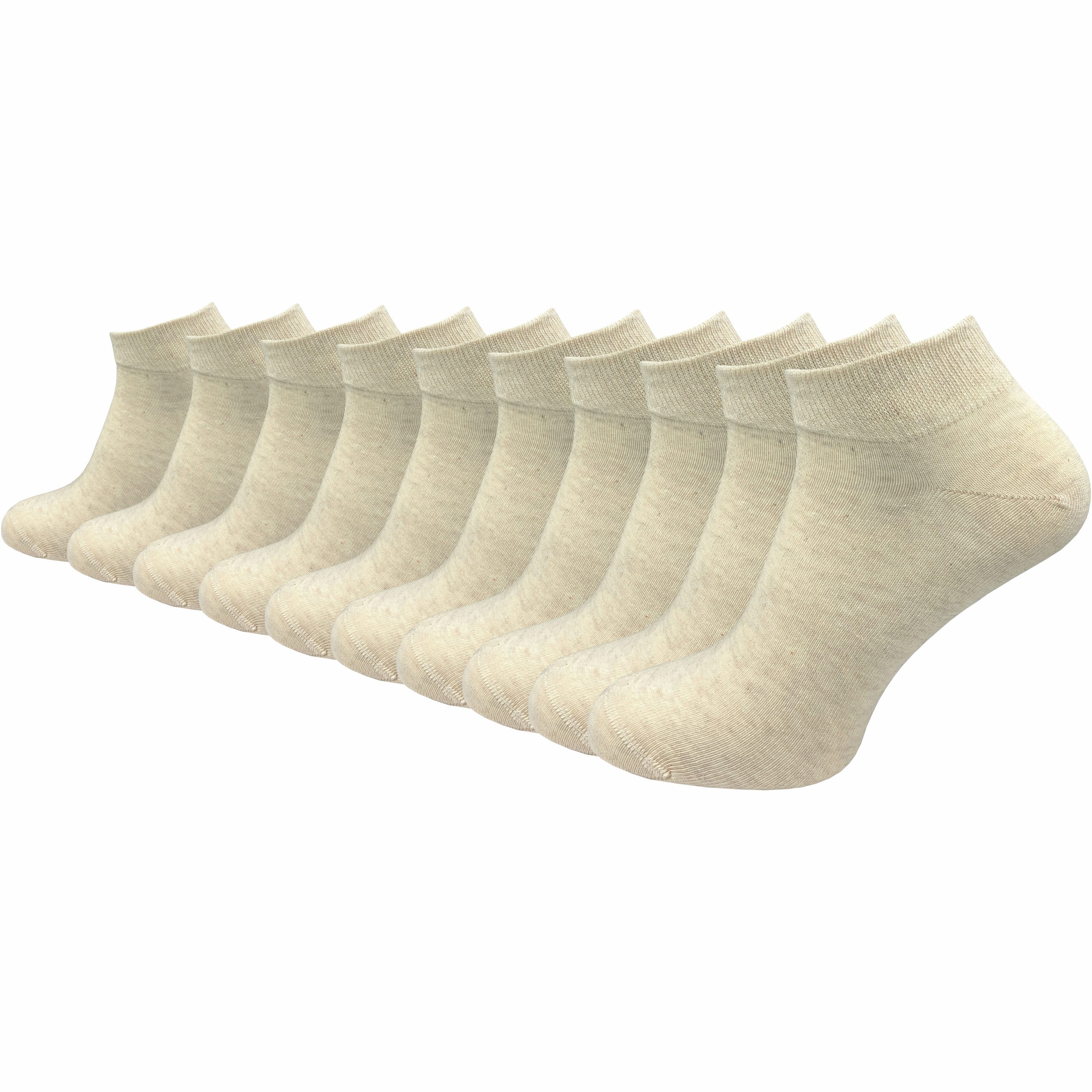 GAWILO Sneakersocken aus 100% Baumwolle für Damen (10-Paar) ohne drückende Naht über den Zehen - atmungsaktiv - absolut blickdicht