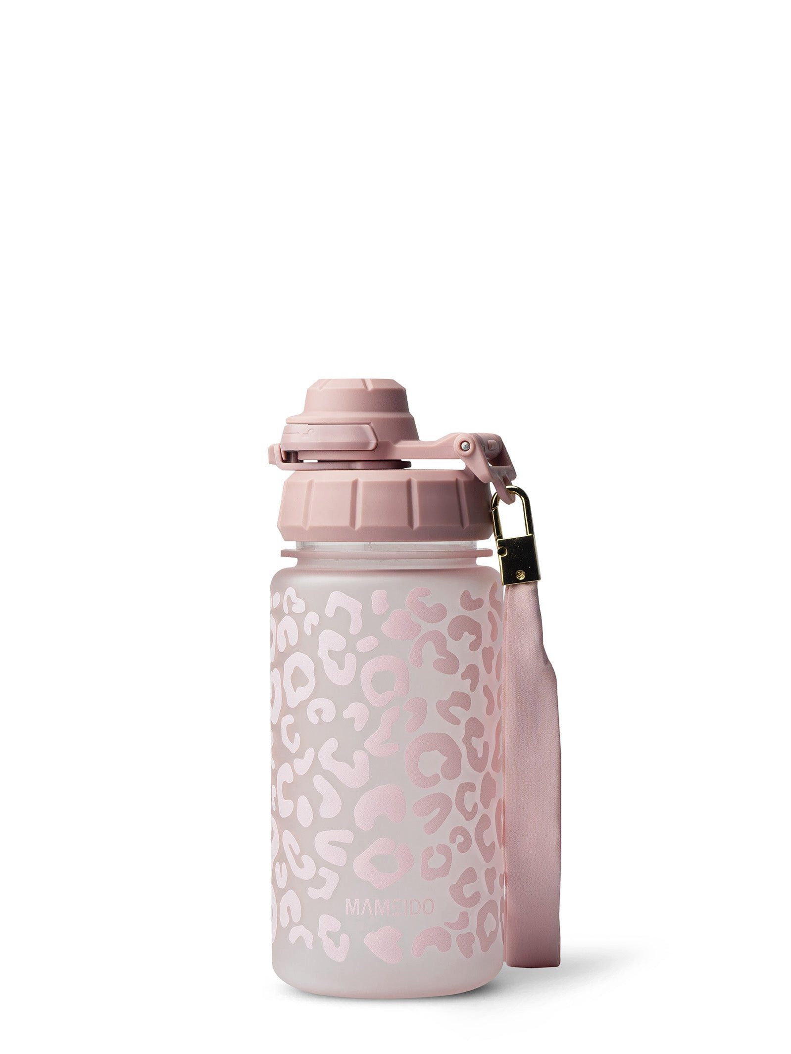 MAMEIDO Trinkflasche, mit 2-in-1 Deckel, Zeitmarkierung, Handschlaufe in 0,5l, 1l, 1,5l & 2l