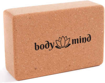 Body & Mind Yogablock Yoga-Klotz aus Kork, (100 % Natur, für Yoga, Pilates, Meditation & Fitness)