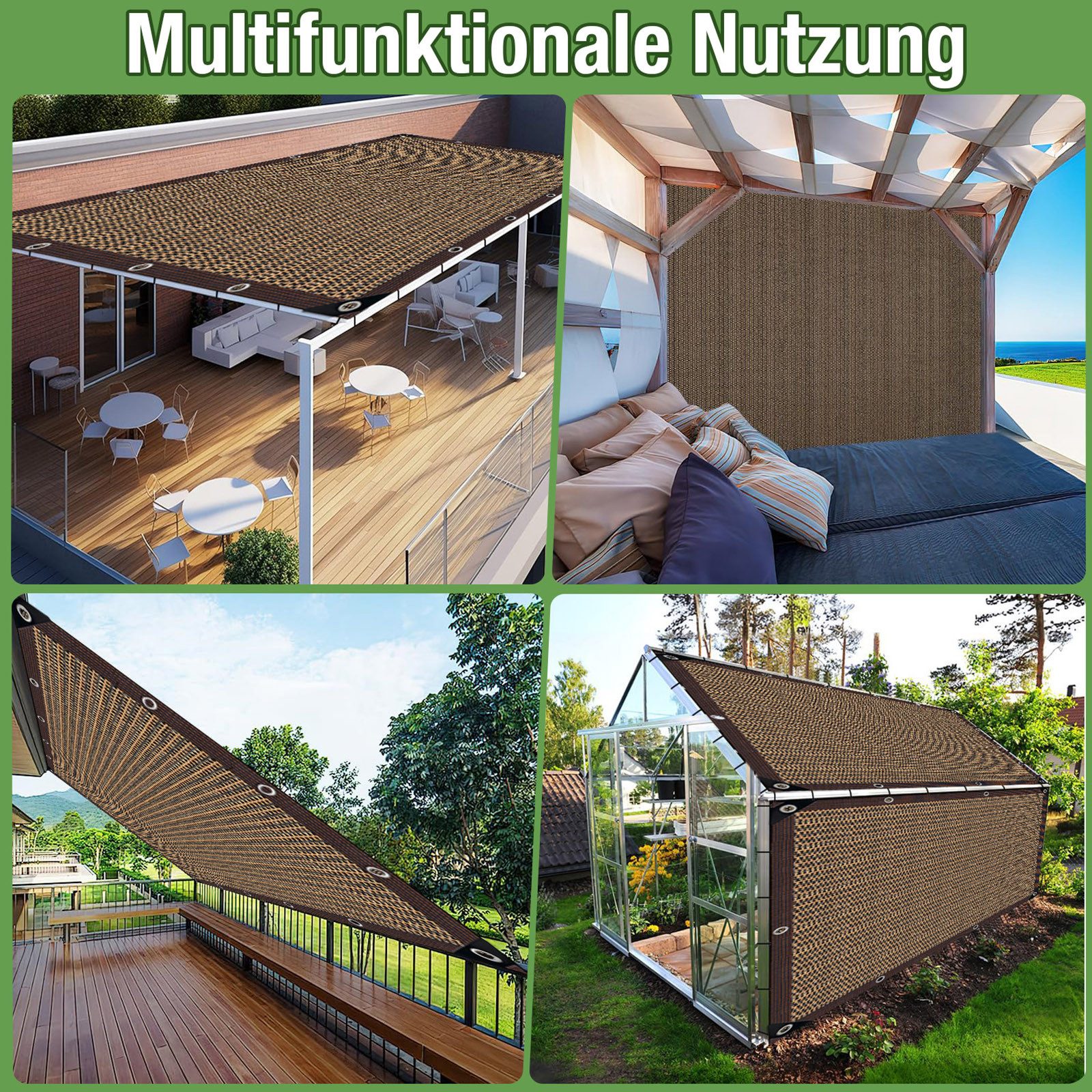 Rosnek Balkonsichtschutz balkon sichtschutz windschutz HDPE sonnenschutz 95% UV – Bild 4 von 5