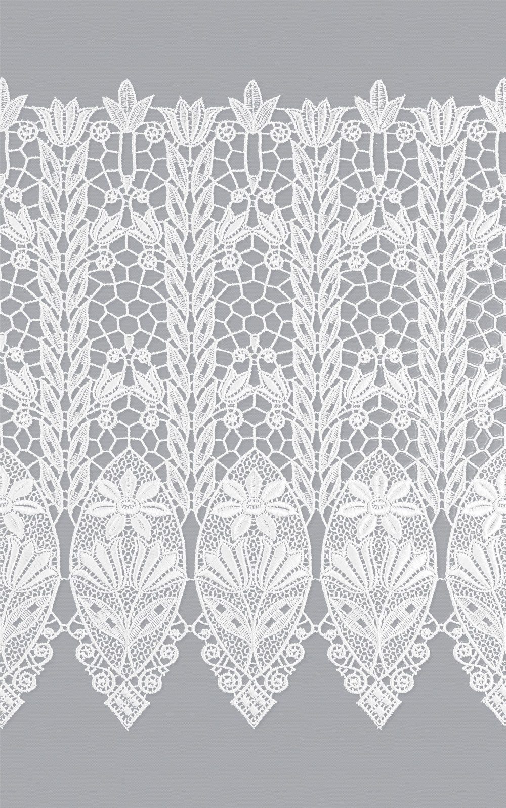 Plauener Spitze® Scheibengardine Blütenmedaillon (1 St), transparent, HxB 42x40cm