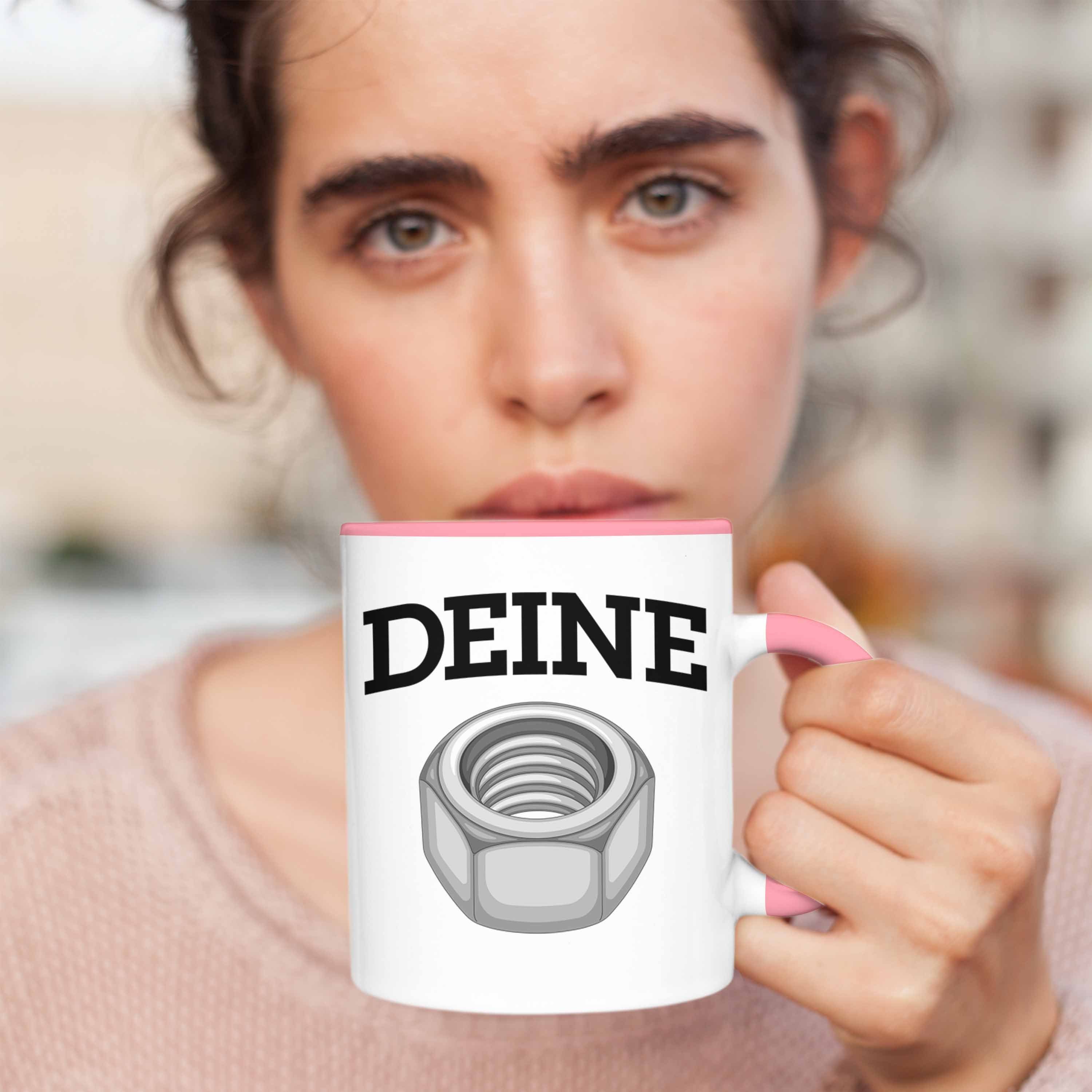 Spruch Mech Deine Tasse Rosa Wortspiel KFZ Handwerker Tasse Schraube Mutter Humor Trendation