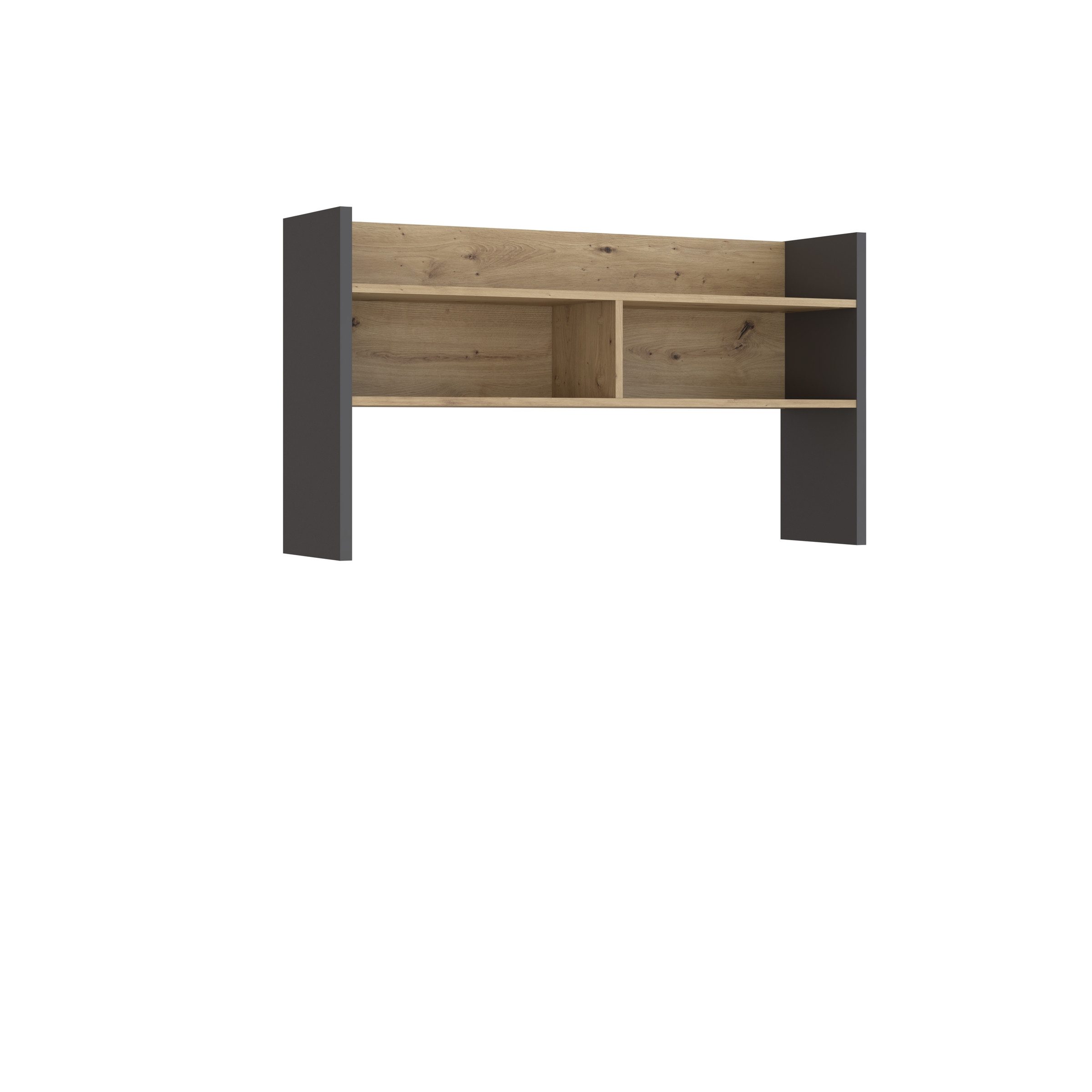 FORTE Schreibtischaufsatz in Grau/ Artisan Eiche Dekor, 109,6x60x25,8cm B/H günstig online kaufen