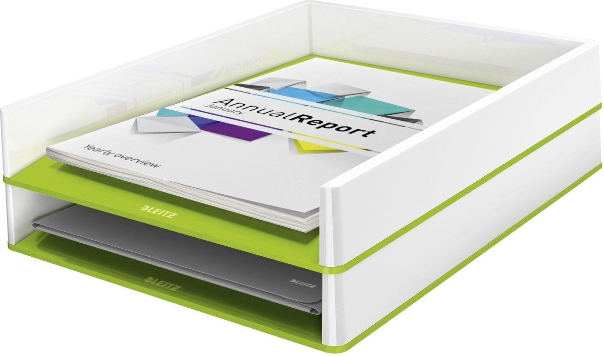LEITZ Briefablage Briefkorb Wow Duo Colour A4 Polystyrol weiß/grün