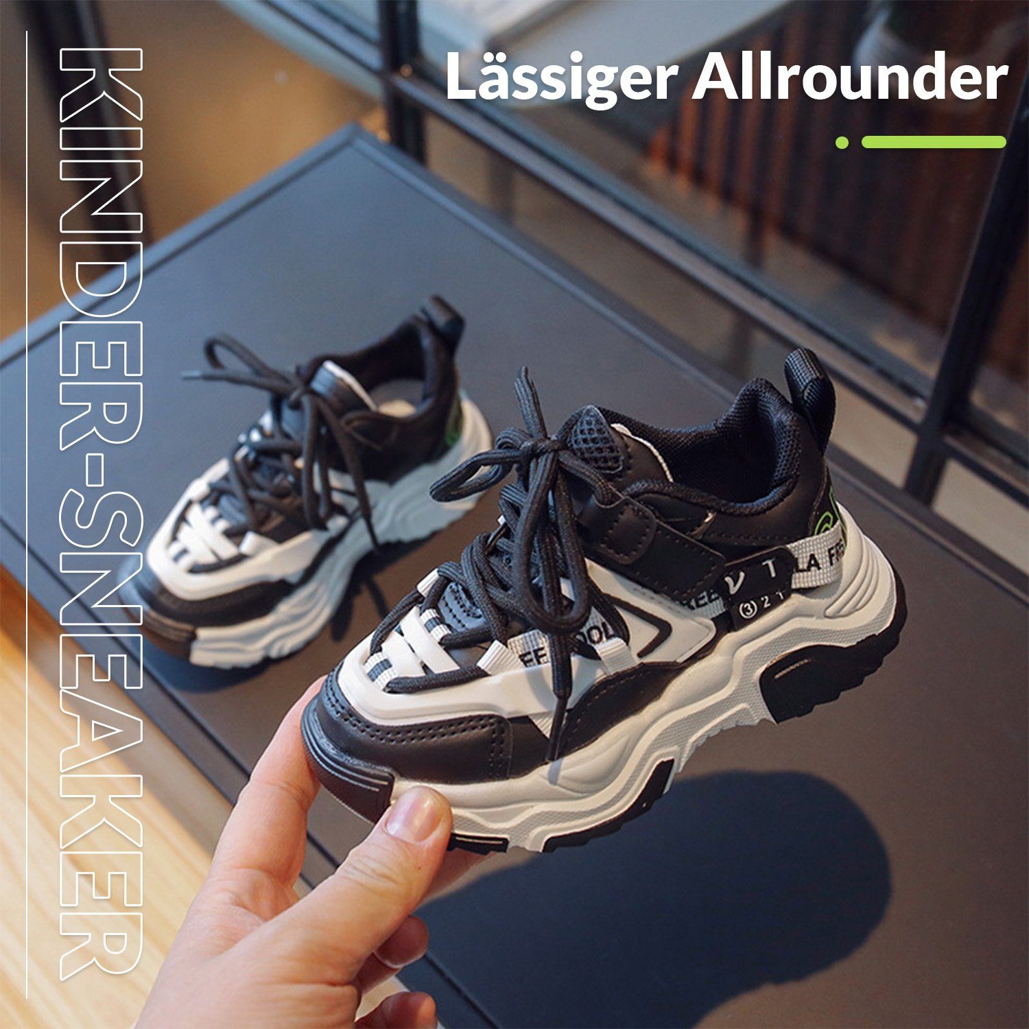 Schuhe Sneaker Sneakers Atmungsaktives Daisred Schwarz Mädchen Kinder Jungen