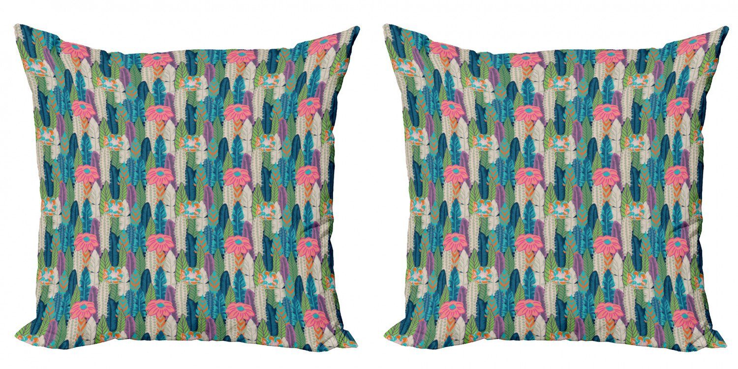 Kaktus Blumen Kissenbezüge Doppelseitiger Abakuhaus Digitaldruck, Accent Sukkulente Pastell (2 Modern Stück),