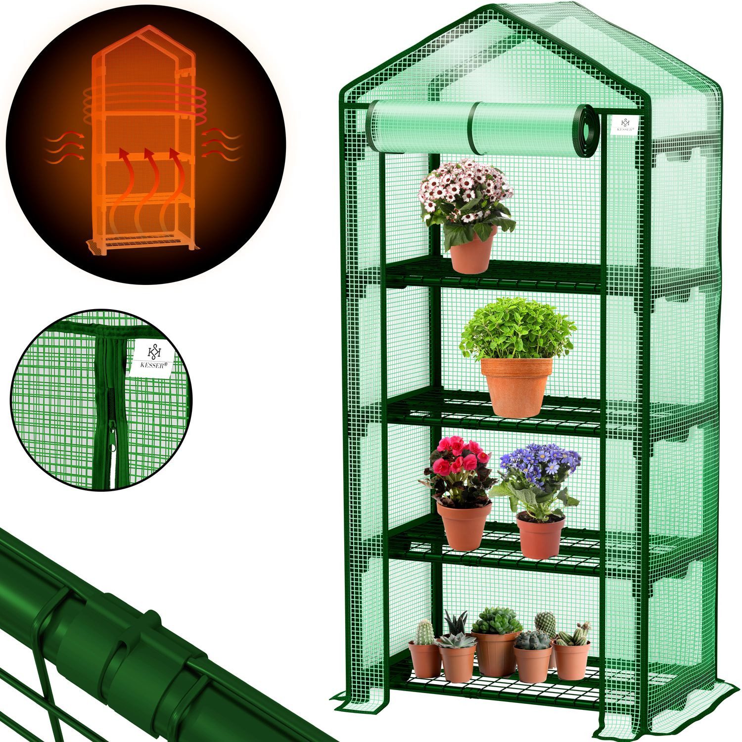 KESSER Foliengewächshaus, Premium Foliengewächshaus Gewächshaus mit Etagen günstig online kaufen