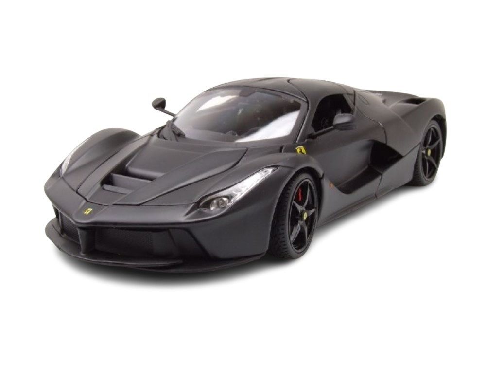 Bburago Modellauto Ferrari LaFerrari 2014 matt schwarz, Maßstab 1:18
