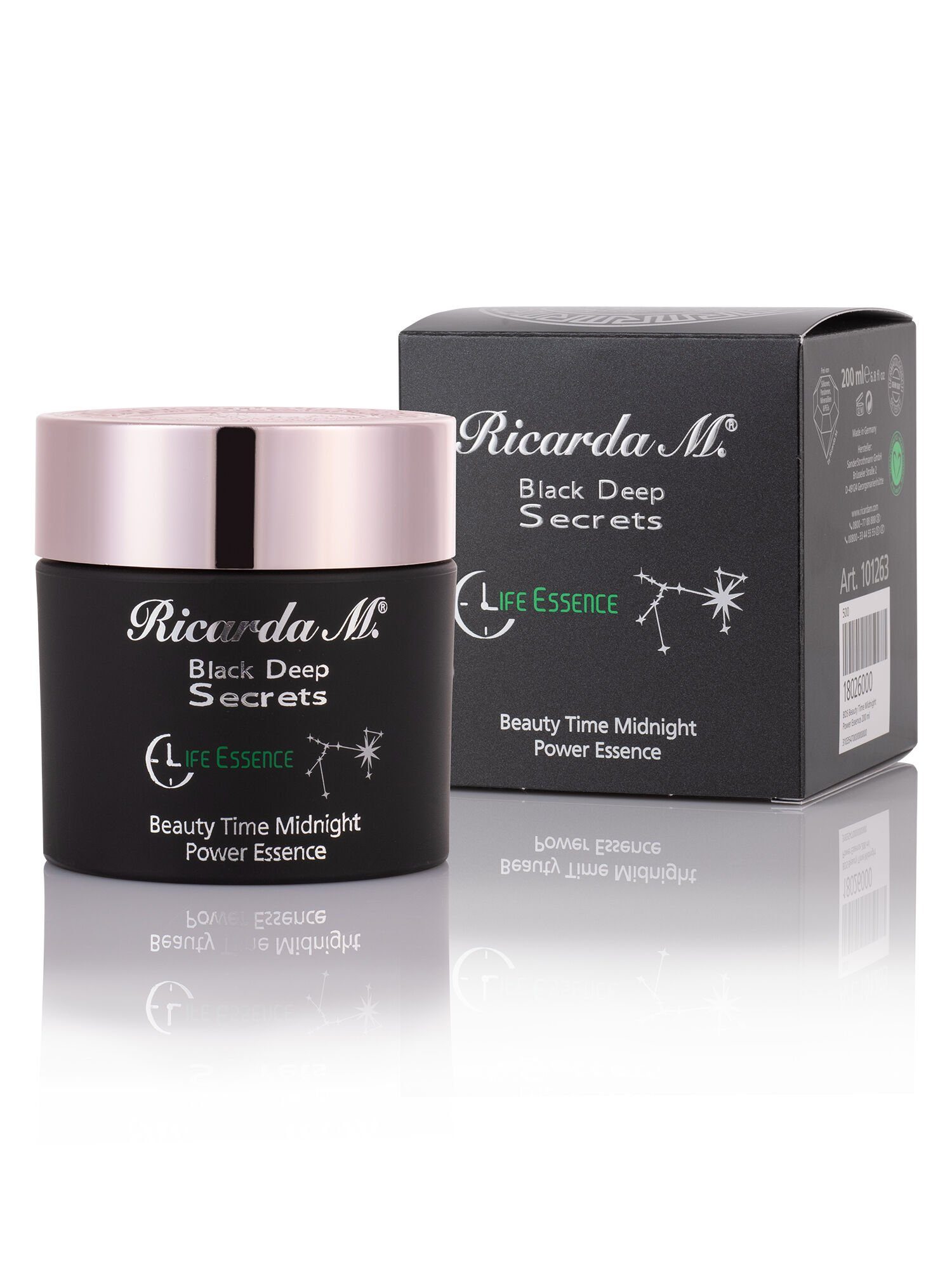 Ricarda M. Nachtcreme "BDS Beauty Time Midnight Power Essence" 200 ml, mit Anti-Aging-Wirkstoff Lifeessence + Stellight, Hautregeneration