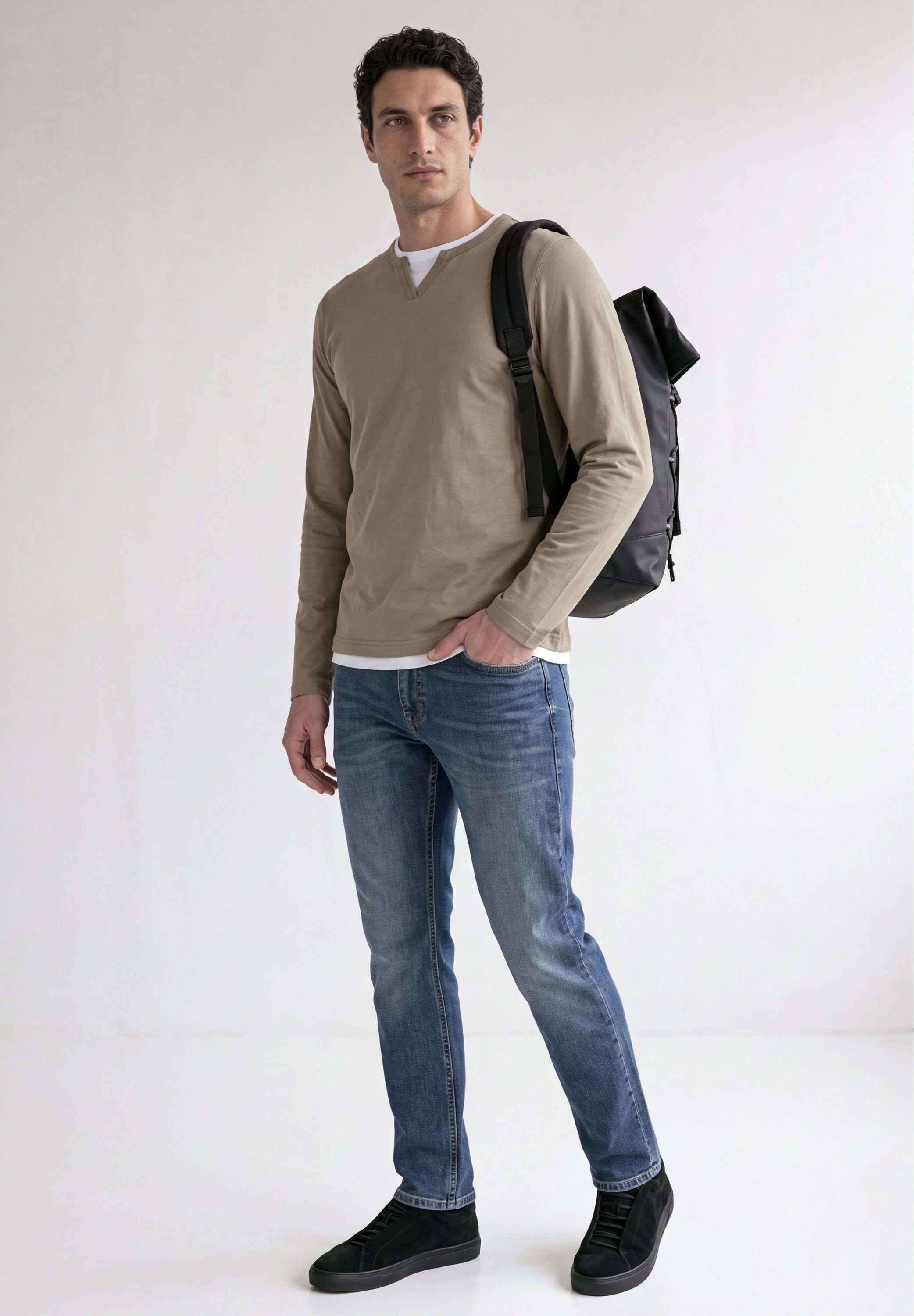STREET ONE MEN Langarmshirt aus reiner Baumwolle – Bild 3 von 5