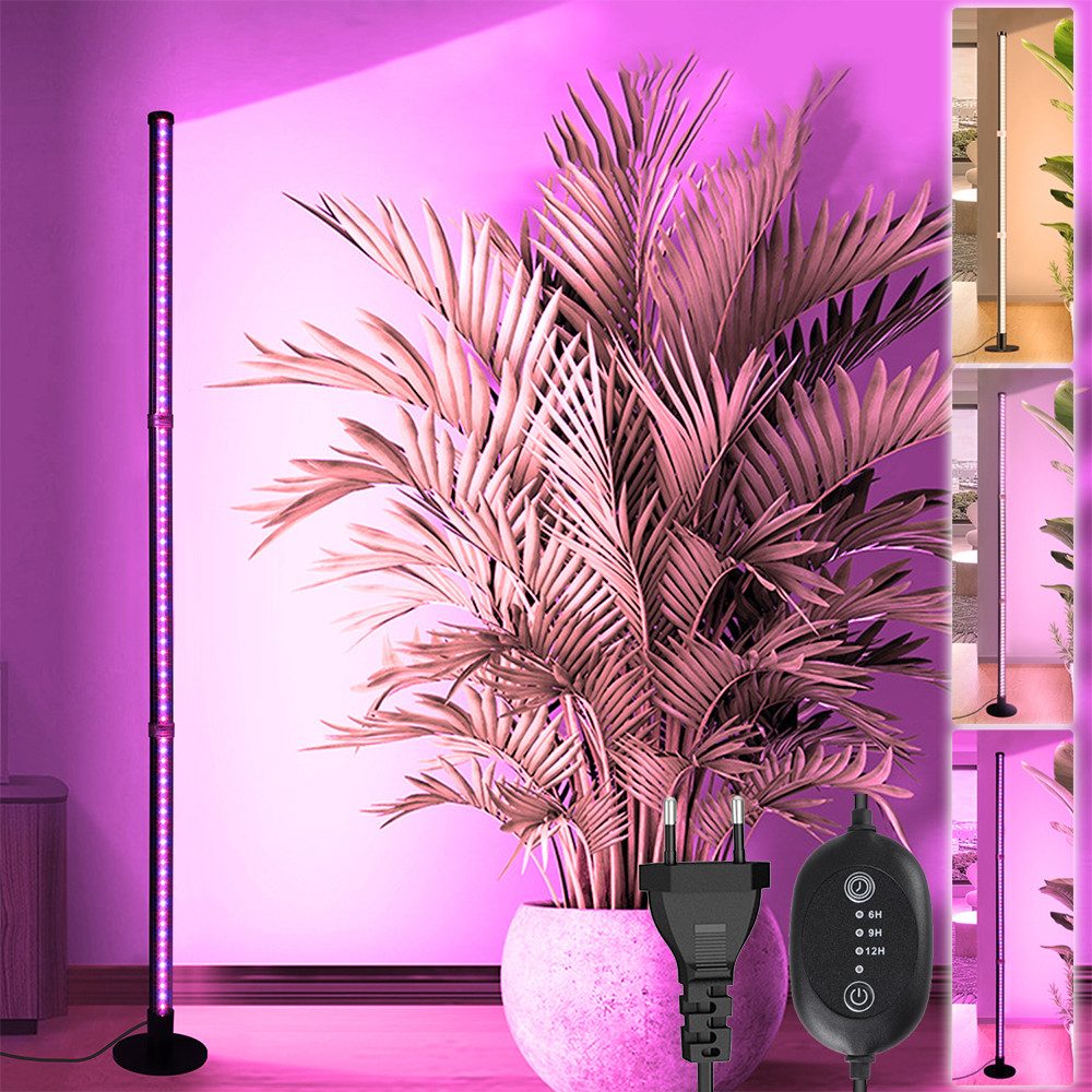 Lapamax Pflanzenlampe LED Vertikal Stehendes Pflanzenwachstumslicht Vollspektrum 40-122cm, 3 Beleuchtungsmodi, 6/9/12H Timer, mit Rutschfester Runder Basis, Warmweiß, Rot- und Blau, Vollspektrum, Grow-Lampe für Zimmerpflanzen Blumen Wachstumslampe Pflanzenleuchte