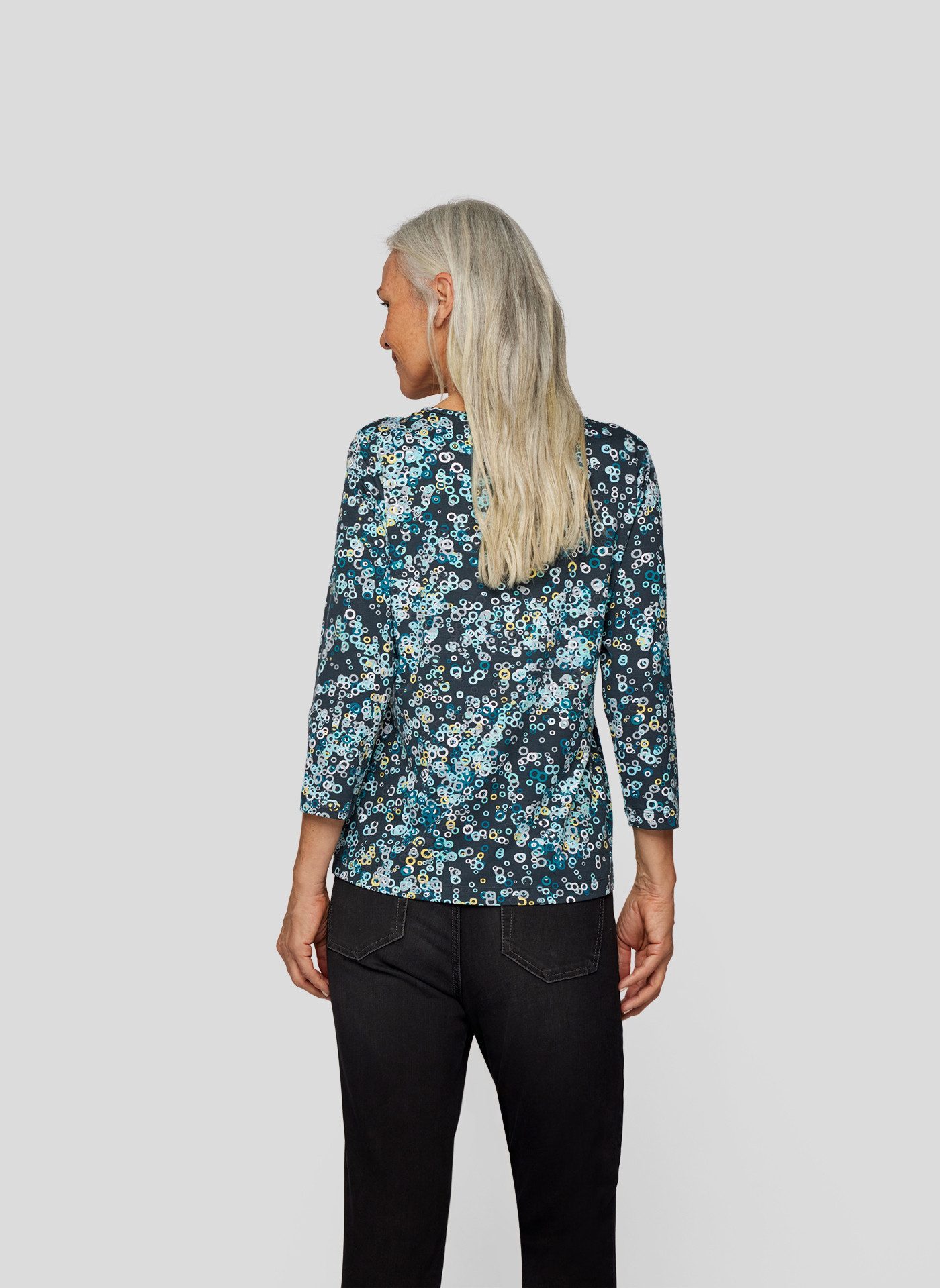Rabe 3/4-Arm-Shirt mit grafischem Muster