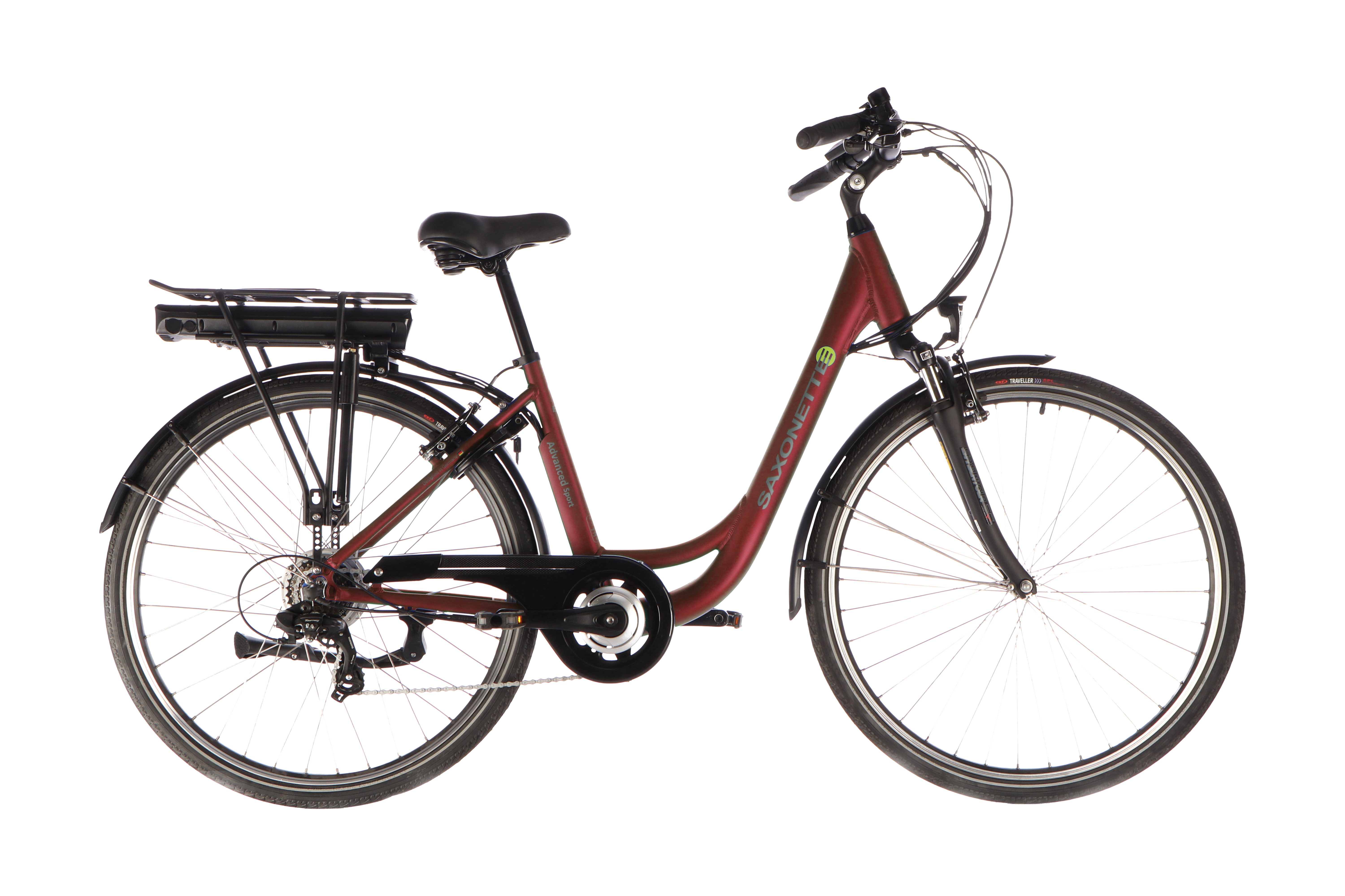 SAXONETTE E-Bike Cityrad ADVANCED SPORT, 3 Gang Shimano Alivio Schaltwerk, Kettenschaltung, Heckmotor, 374 Wh, (mit integr. Akku), Elektrofahrrad für Alltag und Einkauf