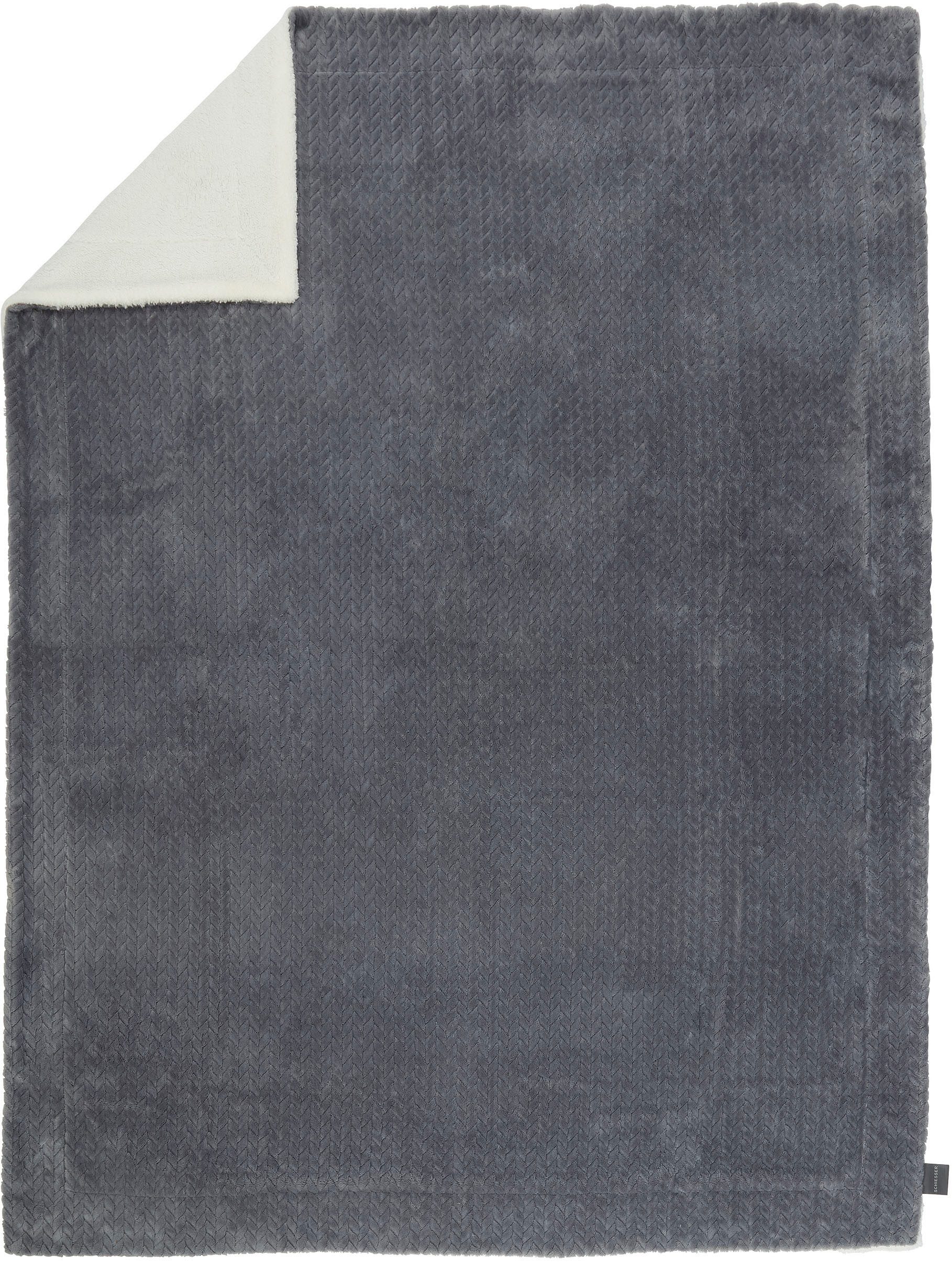 Wohndecke Sherpa-Decke Elsa, Schiesser, mit aufwendigem Zopfmuster günstig online kaufen