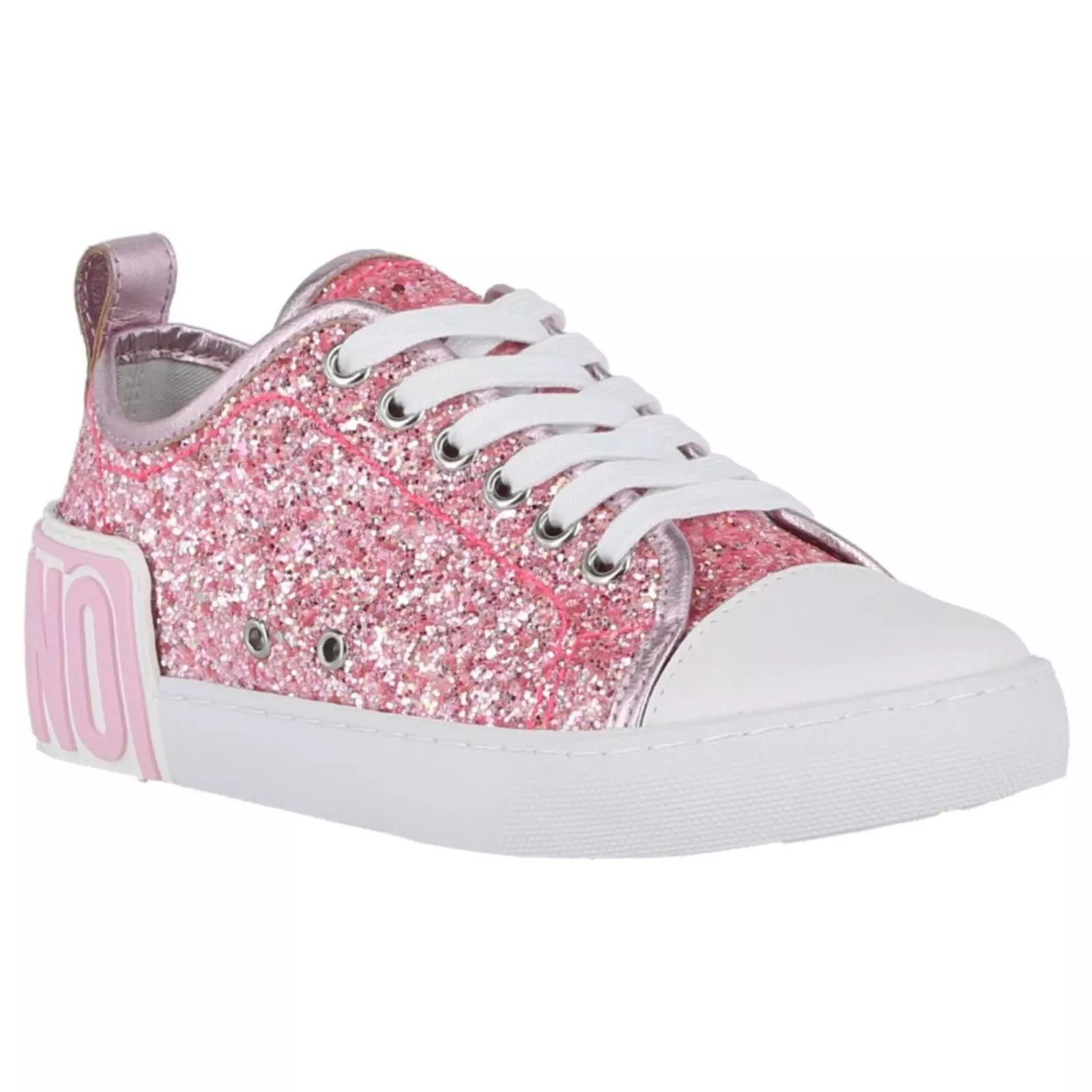 Moschino MOSCHINO DAMEN Sneakers VULCA25 GLITTER+LAM.ROSA Sneakerd Sneaker Glitzer, Logoprägung