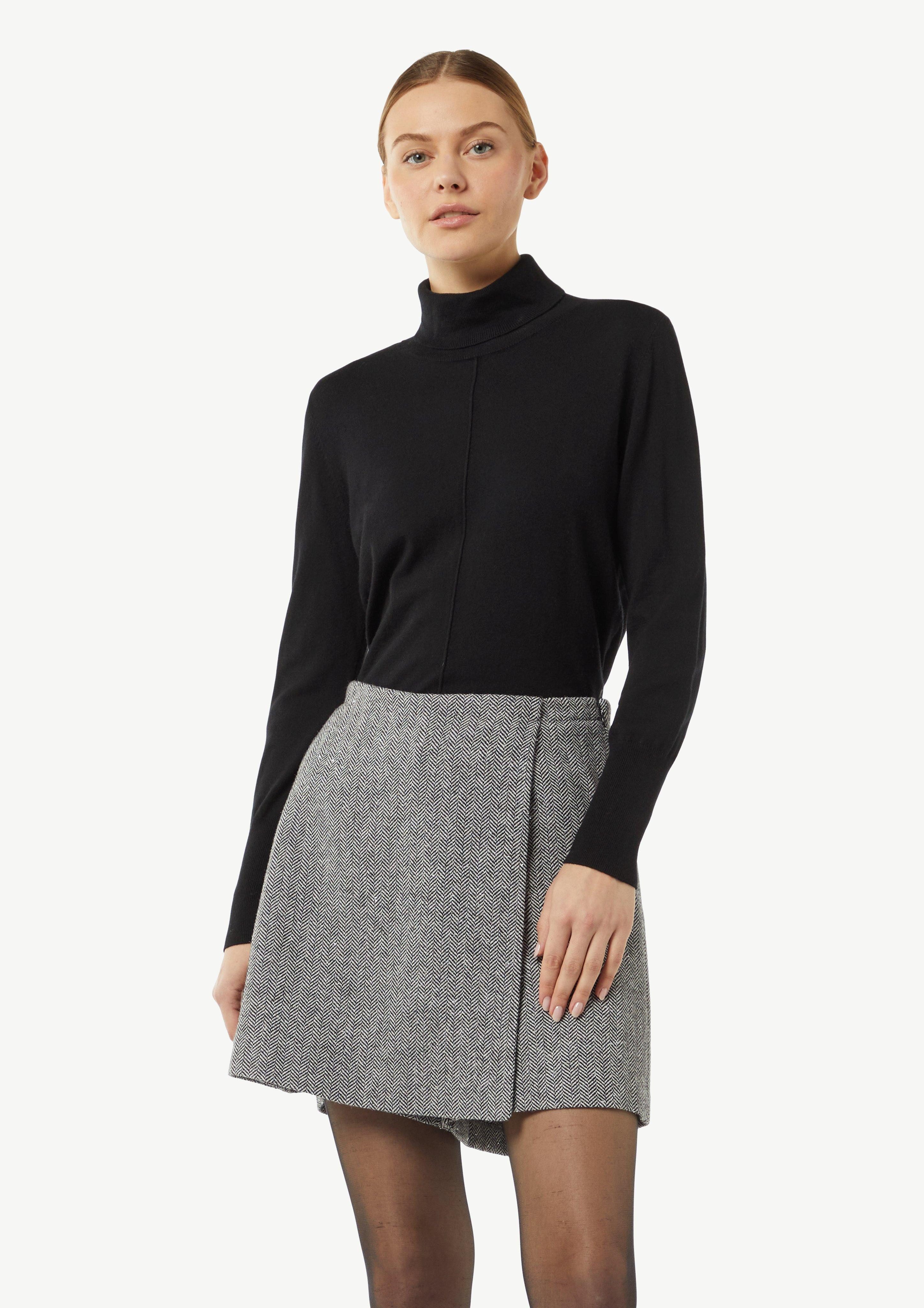 comma casual identity Chinoshorts Kurzer Wollmix-Skort günstig online kaufen