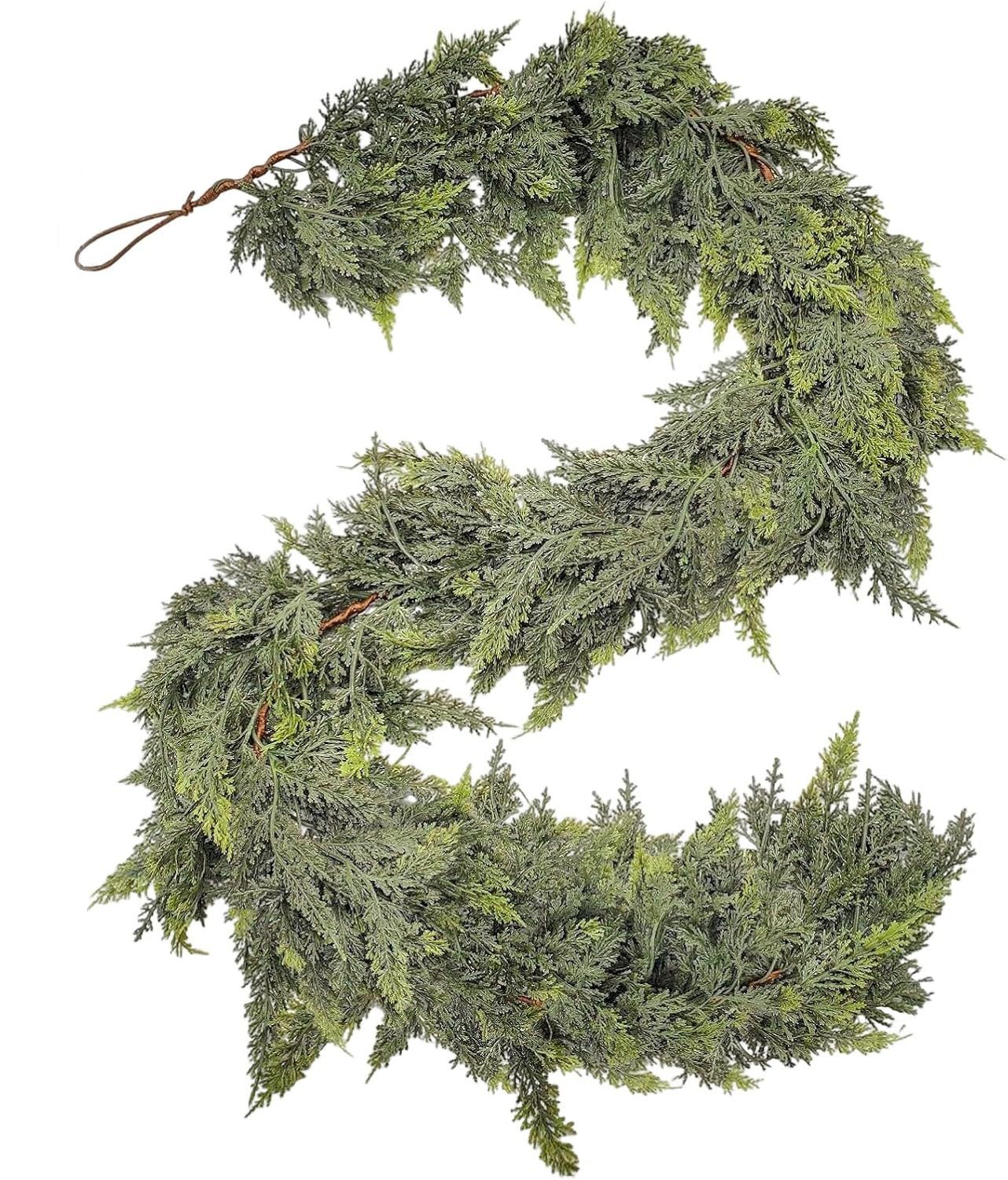 Kunstgirlande Weihnachtsgirlande mit Beleuchtung, Naturgetreue Girlande Künstlich, Coonoor, Perfekt für Weihnachtsdeko Innen und Außen,Treppengeländer & Türrahmen