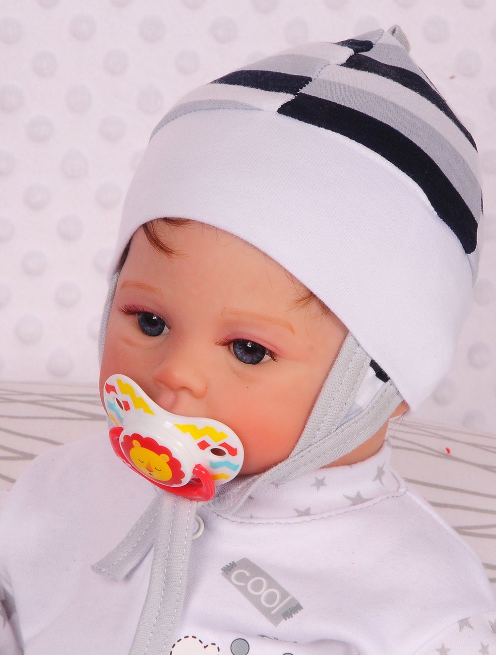 La Bortini Erstlingsmütze Baumwolle Babymütze reiner 44 Baby für Neugeborene 40 aus 38 32 Mütze Haube 36 42 34