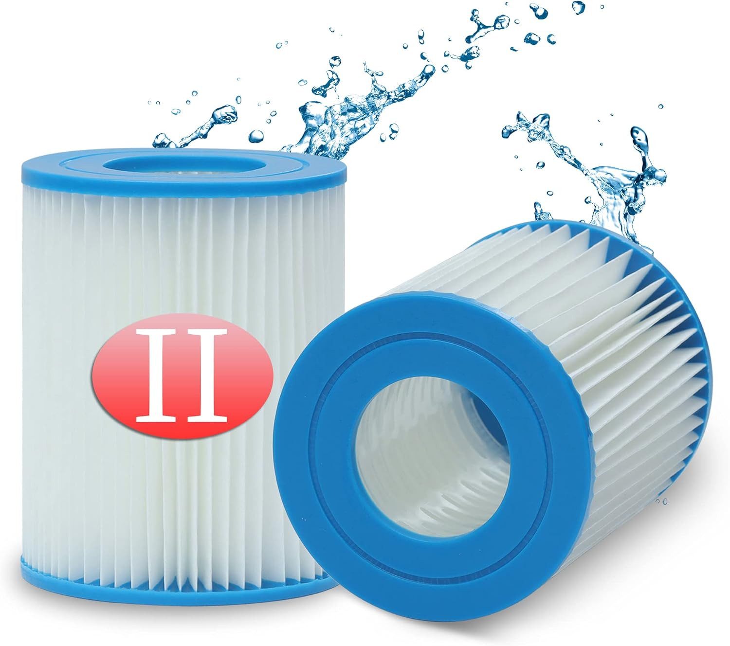 FELIXLEO Pool-Filterkartusche 2 Filterkartuschen Typ II für Bestway Poolpumpe 58094