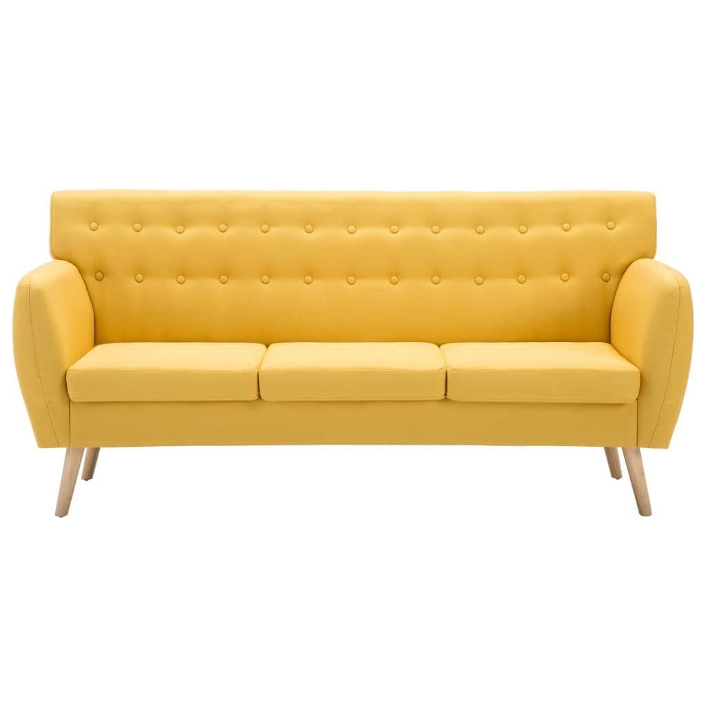 vidaXL Sofa 3-Sitzer-Sofa Stoff 172x70x82 Gelb cm