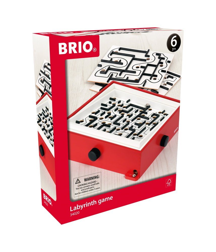 BRIO® Spiel Brio Familienspiele Labyrinth mit Übungsplatten rot 5 Teile 34020