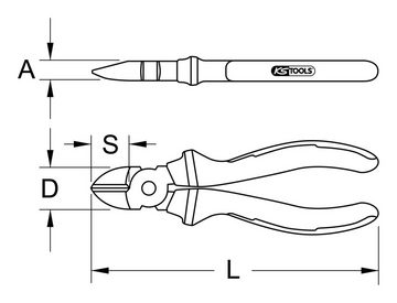 KS Tools Seitenschneider ERGOTORQUE VDE, Diagonal, 160 mm